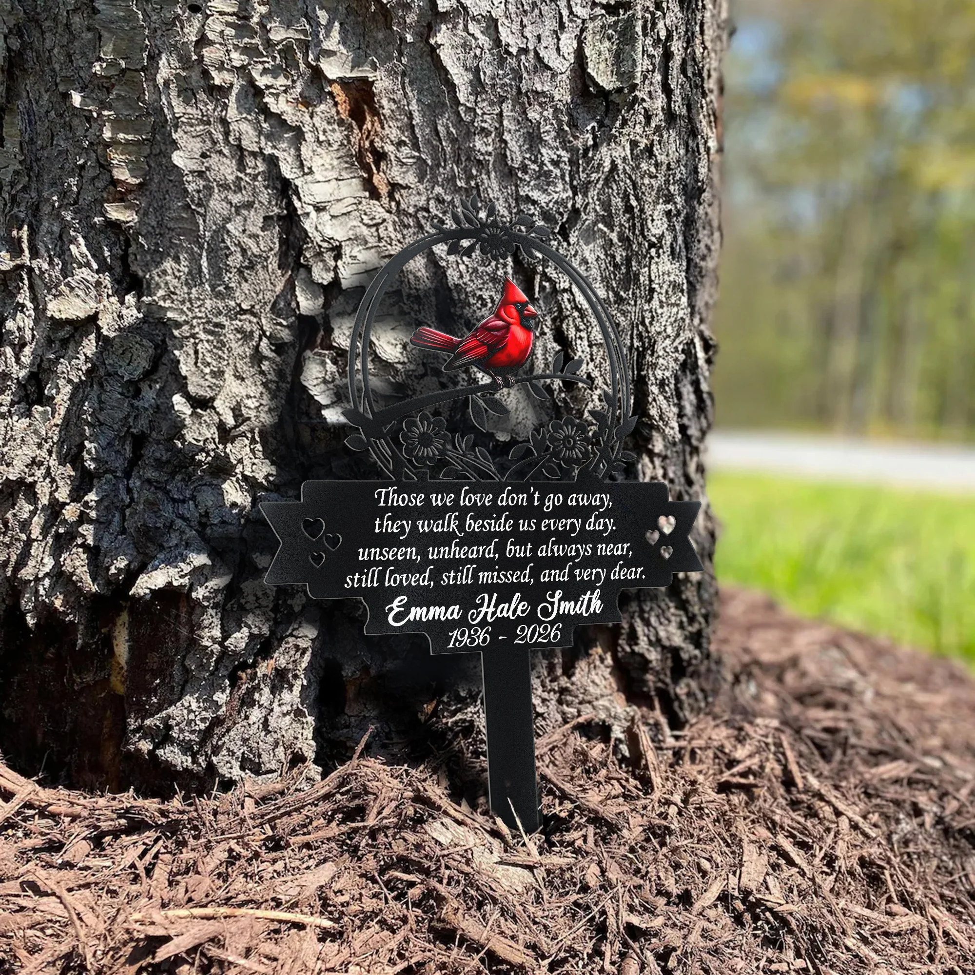 Those We Love Don't Go Away Grave Marker Remembrance Gift - Personalized Garden Stake - Image 4