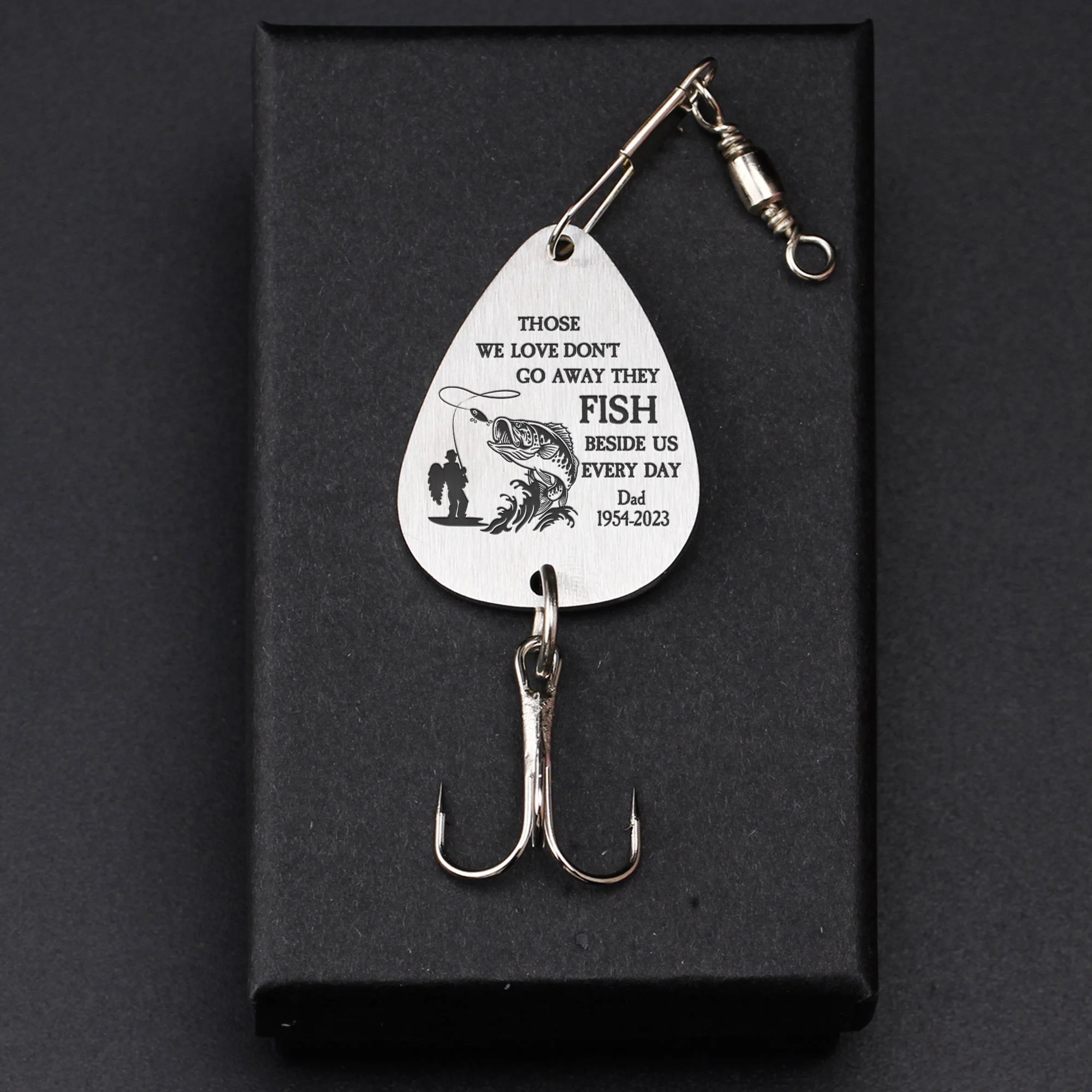 Those We Love Don't Go Away They Fish Beside Us - Personalized Fishing Lure Keychain - Image 2