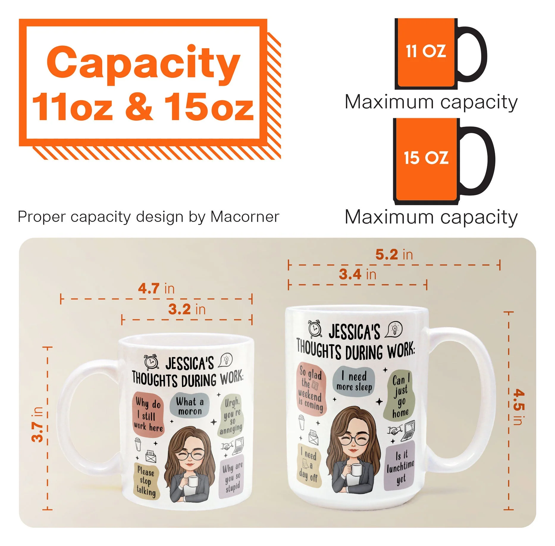 Thoughts During Work - Personalized Mug - Image 6