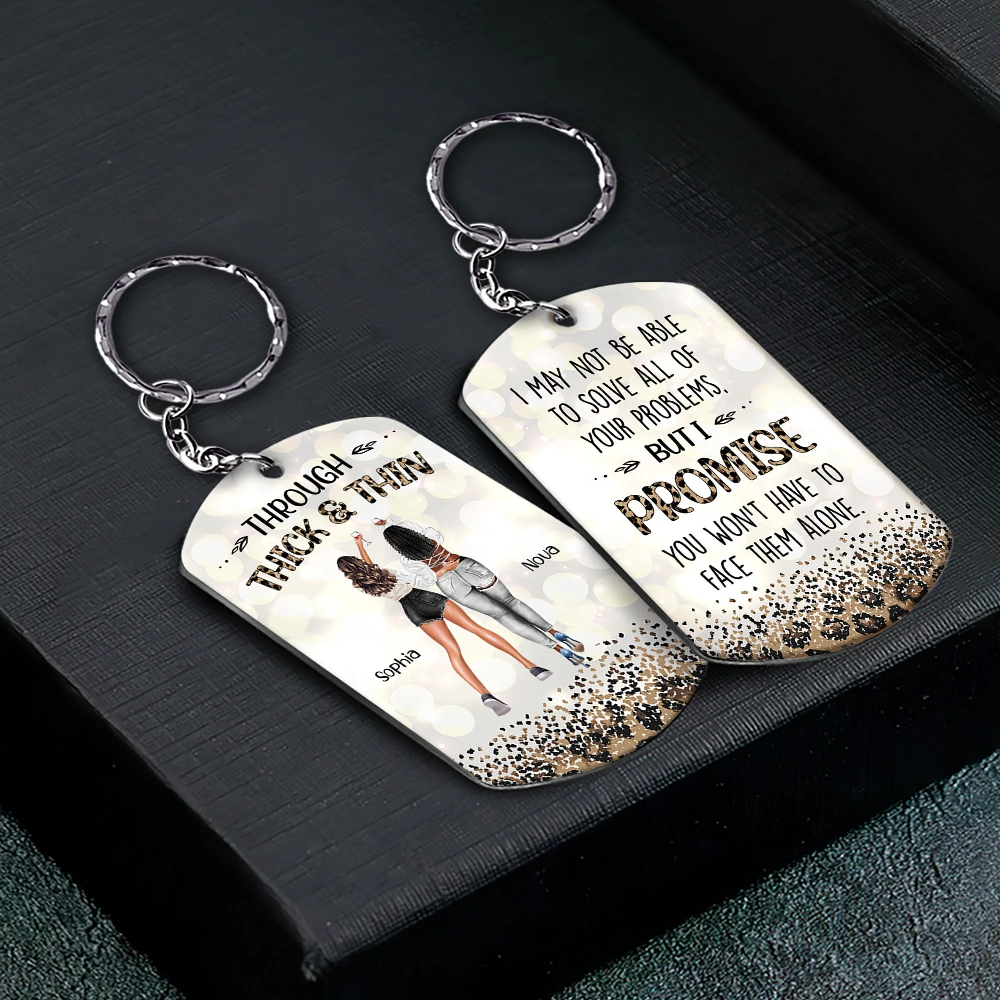 Through Thick & Thin - Personalized Keychain - Image 2