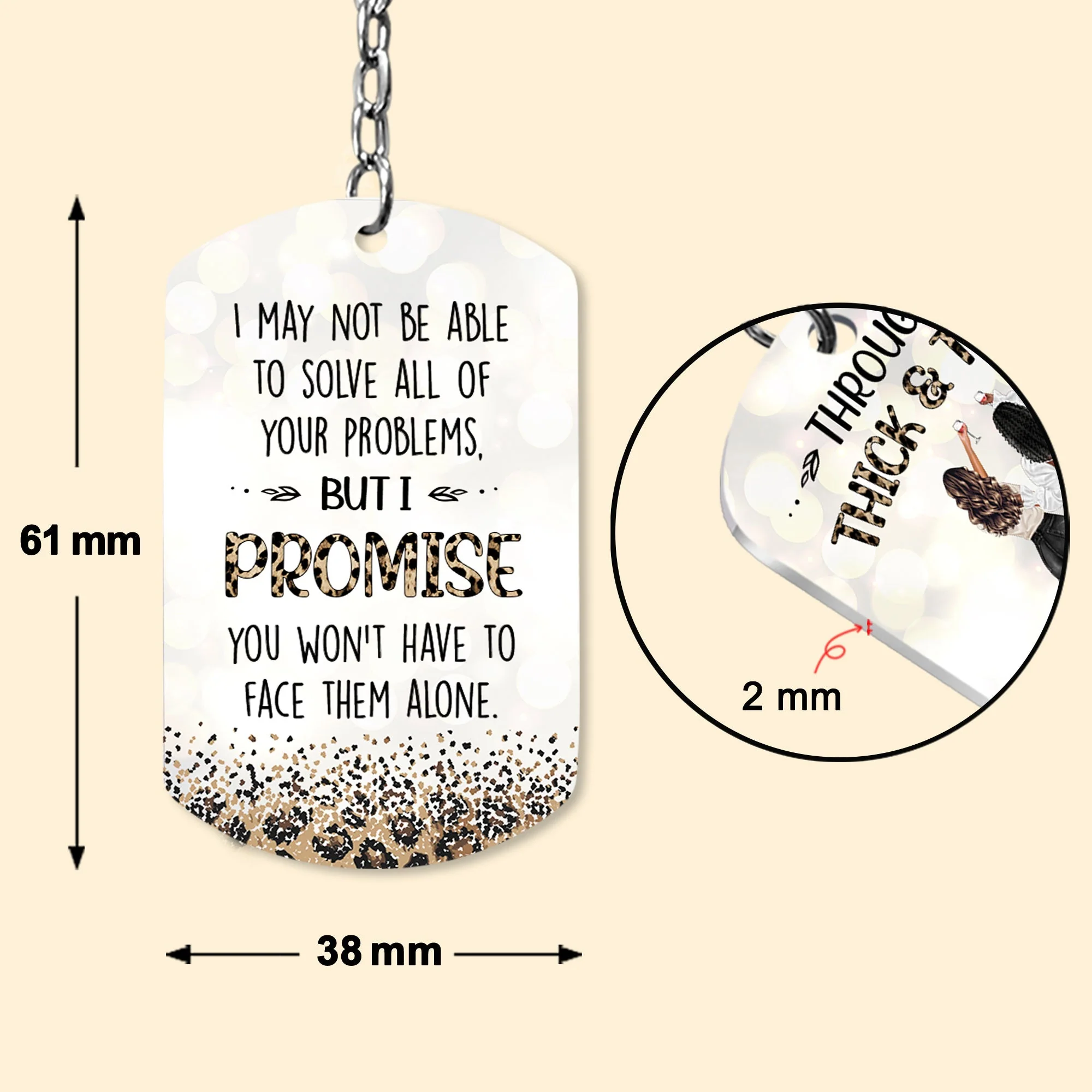 Through Thick & Thin - Personalized Keychain - Image 4