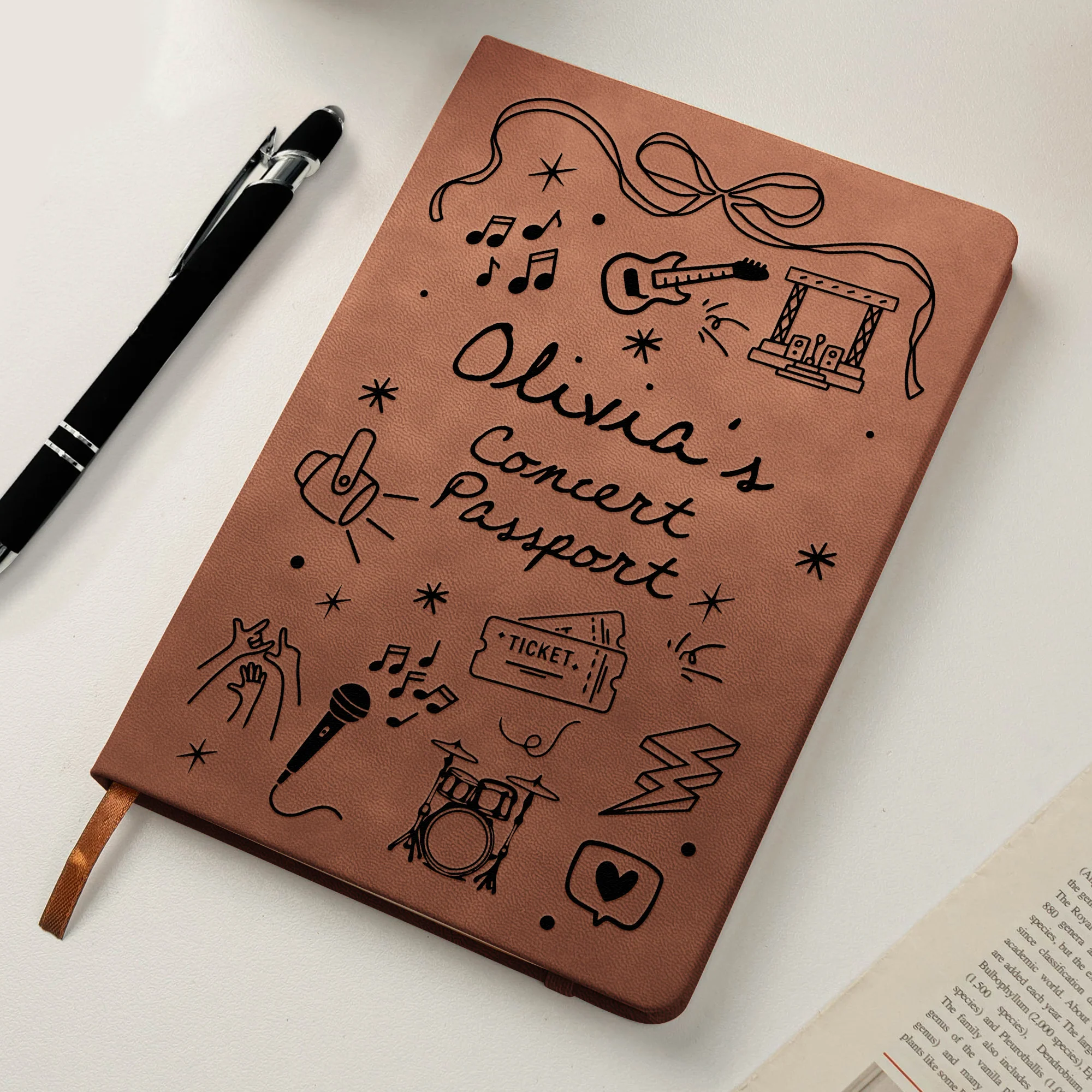 Ticket Keepsake Concert Souvenir Journal For Music Lovers, Daughter, Friends - Personalized Leather Journal - Image 5