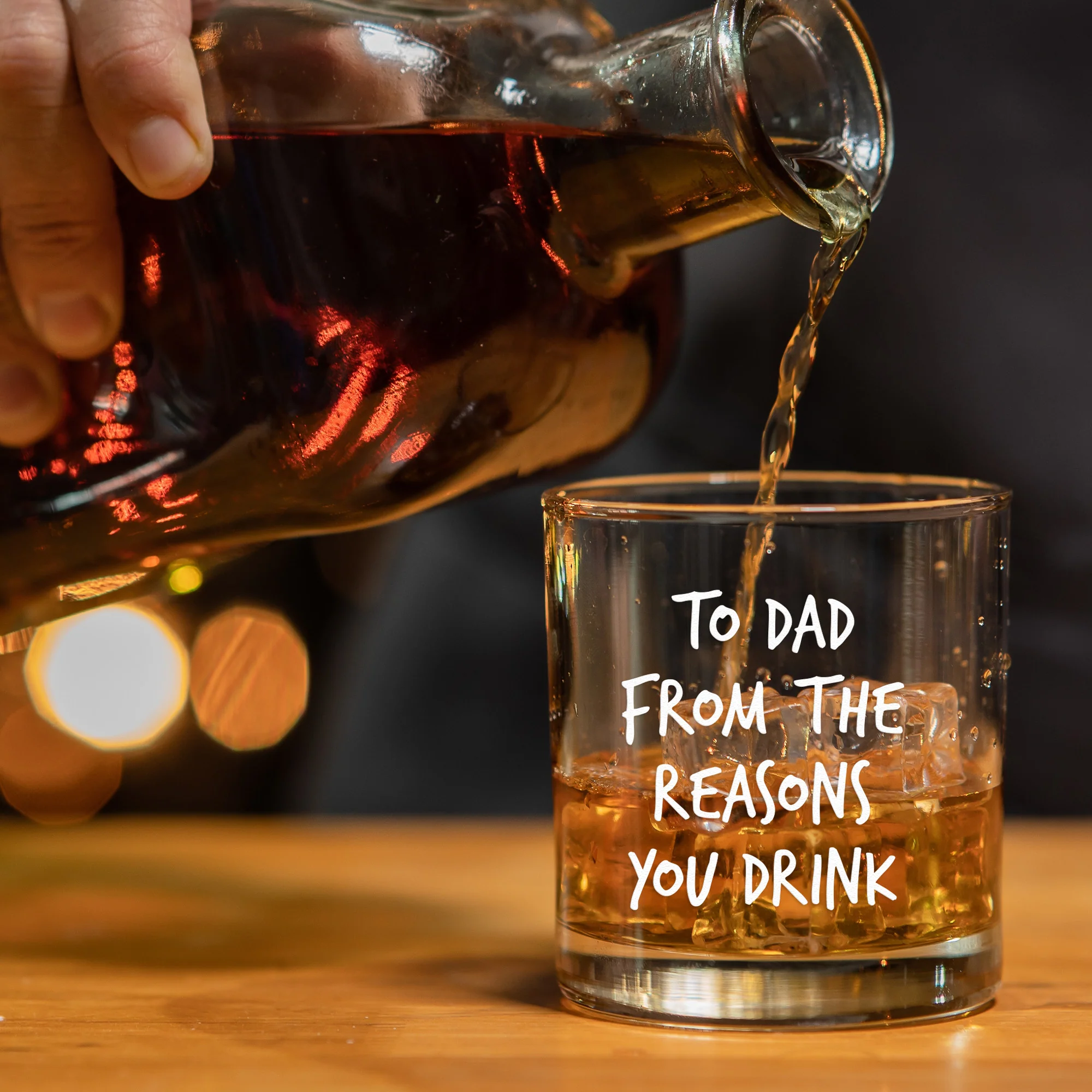 To Dad From The Reasons You Drink - Personalized Whiskey Glass - Image 3