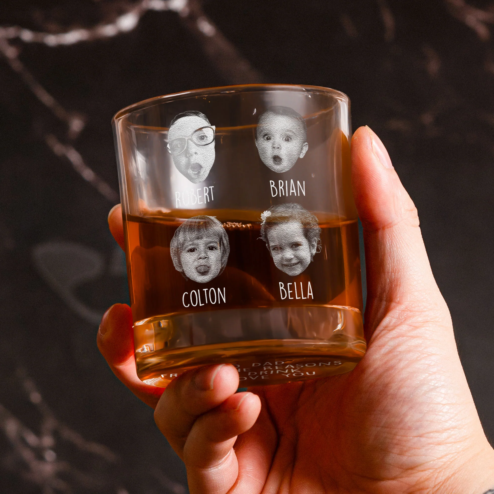 To Dad, Papa, Grandpa, Mom From The Reason You Drink - Personalized Whiskey Glass With Photo - Image 5