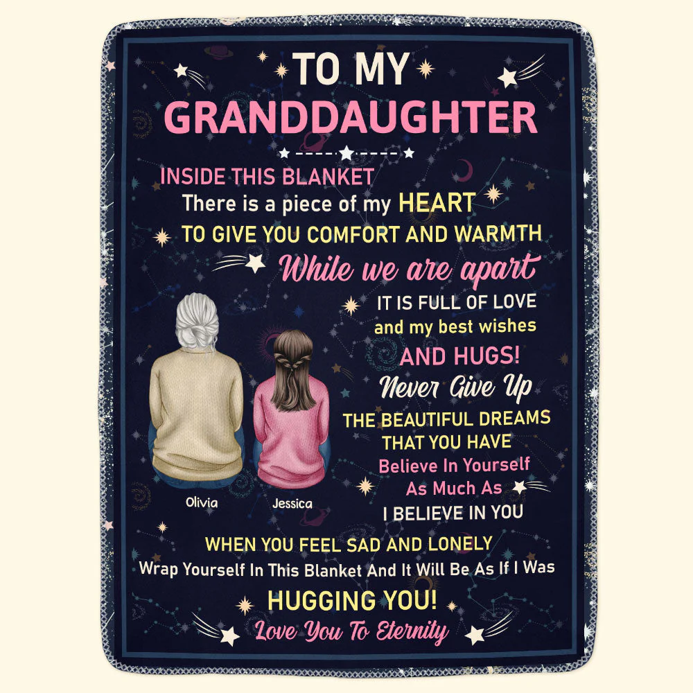 To Granddaughter Inside This Blanket Is A Piece Of My Heart - Personalized Blanket - Image 4