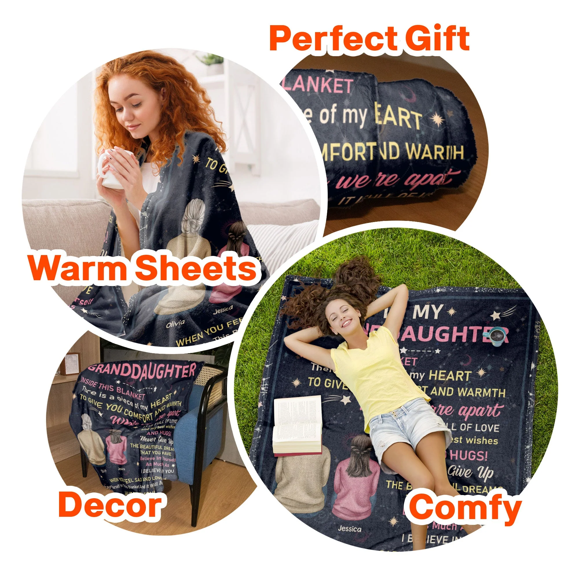 To Granddaughter Inside This Blanket Is A Piece Of My Heart - Personalized Blanket - Image 7