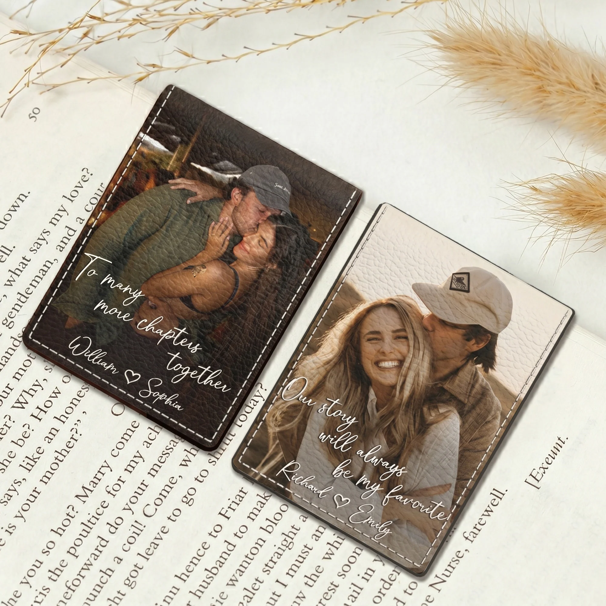 To Many More Chapters Together - Custom Couples Photo Book Lovers Gifts - Personalized Bookmark - Image 2