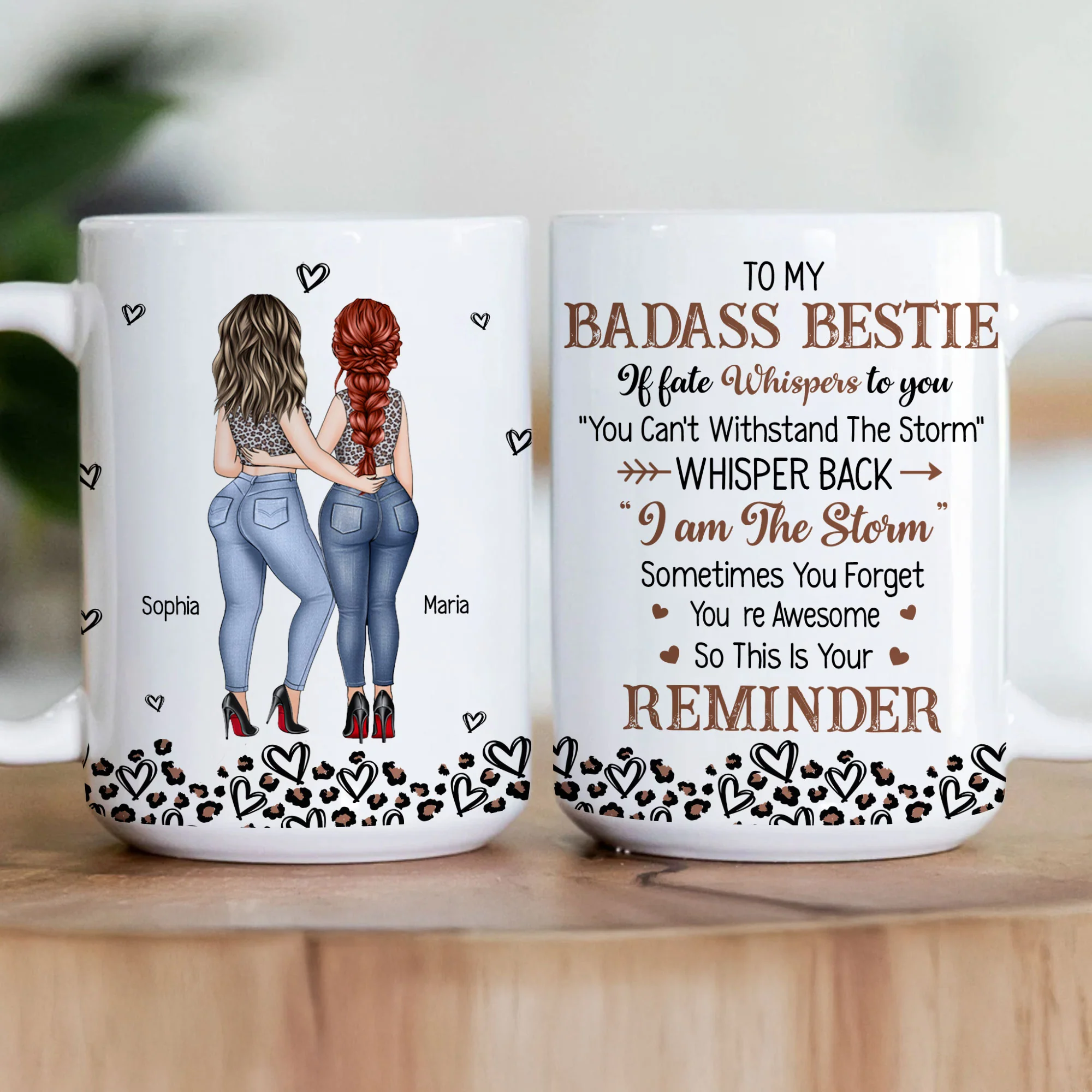 To My Badass Bestie You Are Awesome - Personalized Mug - Image 2