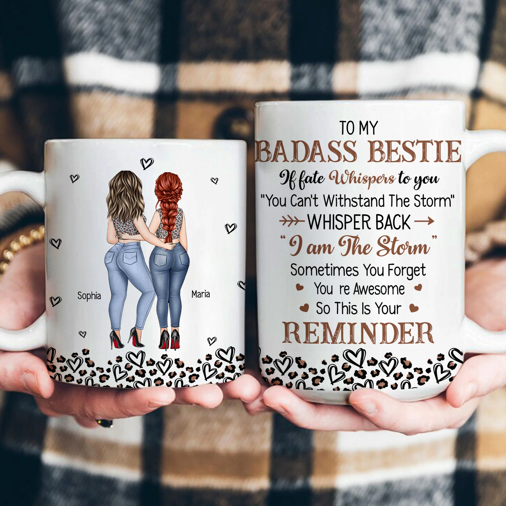 To My Badass Bestie You Are Awesome - Personalized Mug - Image 3