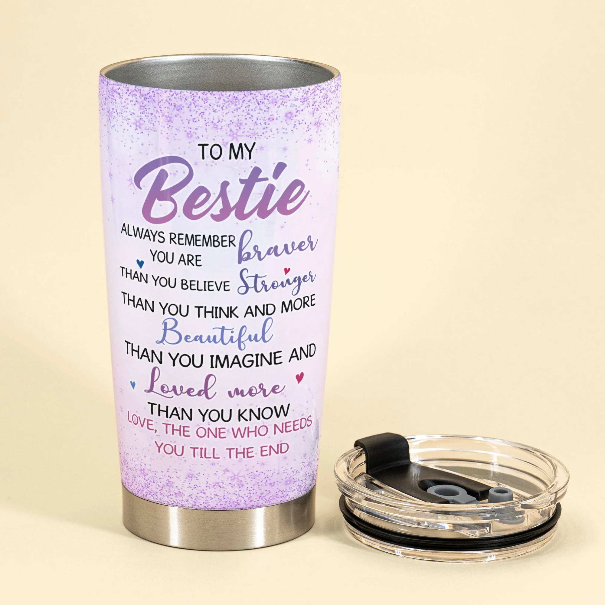 To My Bestie Always Remember - Personalized Tumbler Cup - Gift For Best Friend - Image 3