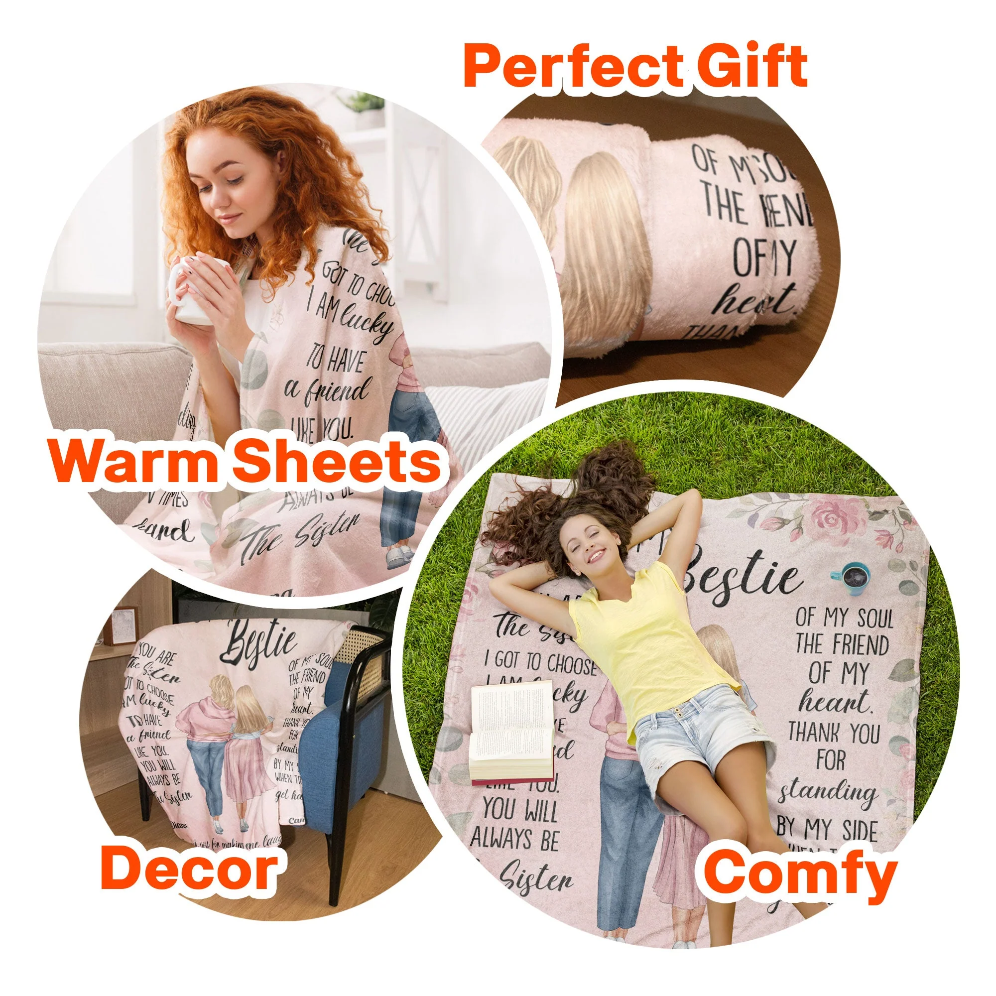 To My Bestie You Are The Sister I Got To Choose - Personalized Blanket - Image 6