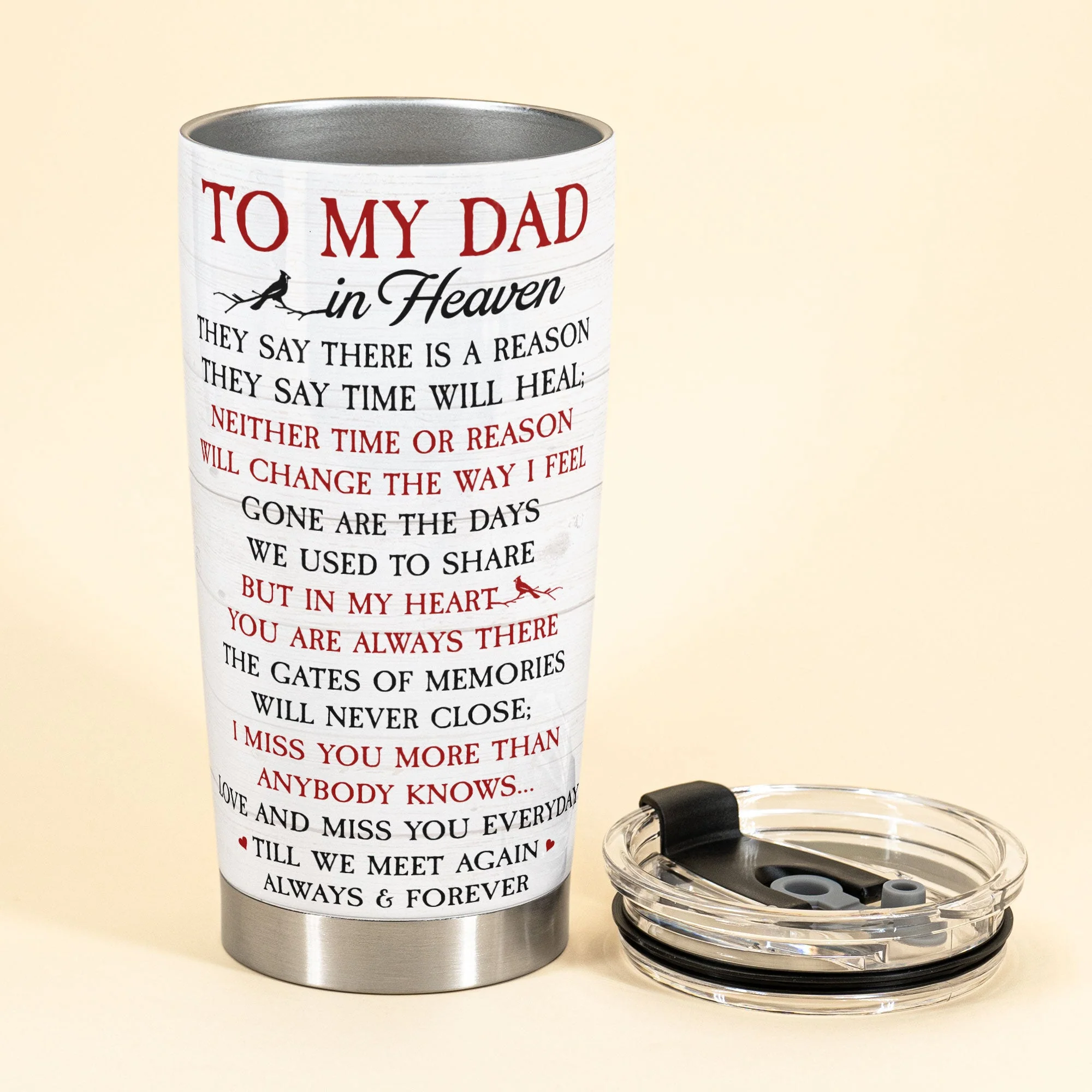 To My Dad In Heaven - Personalized Tumbler - Memorial Gift For Family, Daughter, Son, - Remembrance Tumbler - Image 3