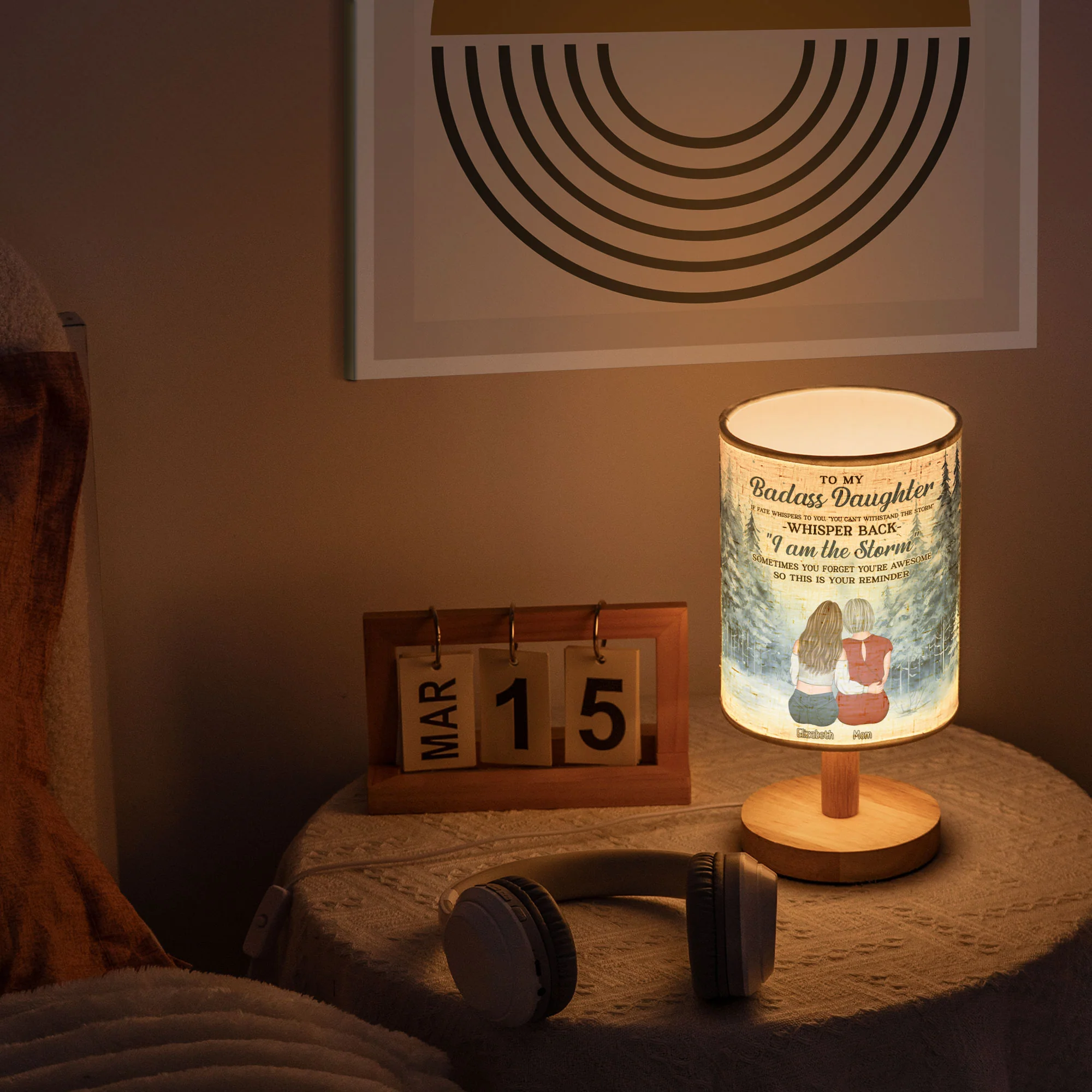 To My Daughter Gift Whisper Back I Am The Storm - Personalized Fabric Lamp - Image 6