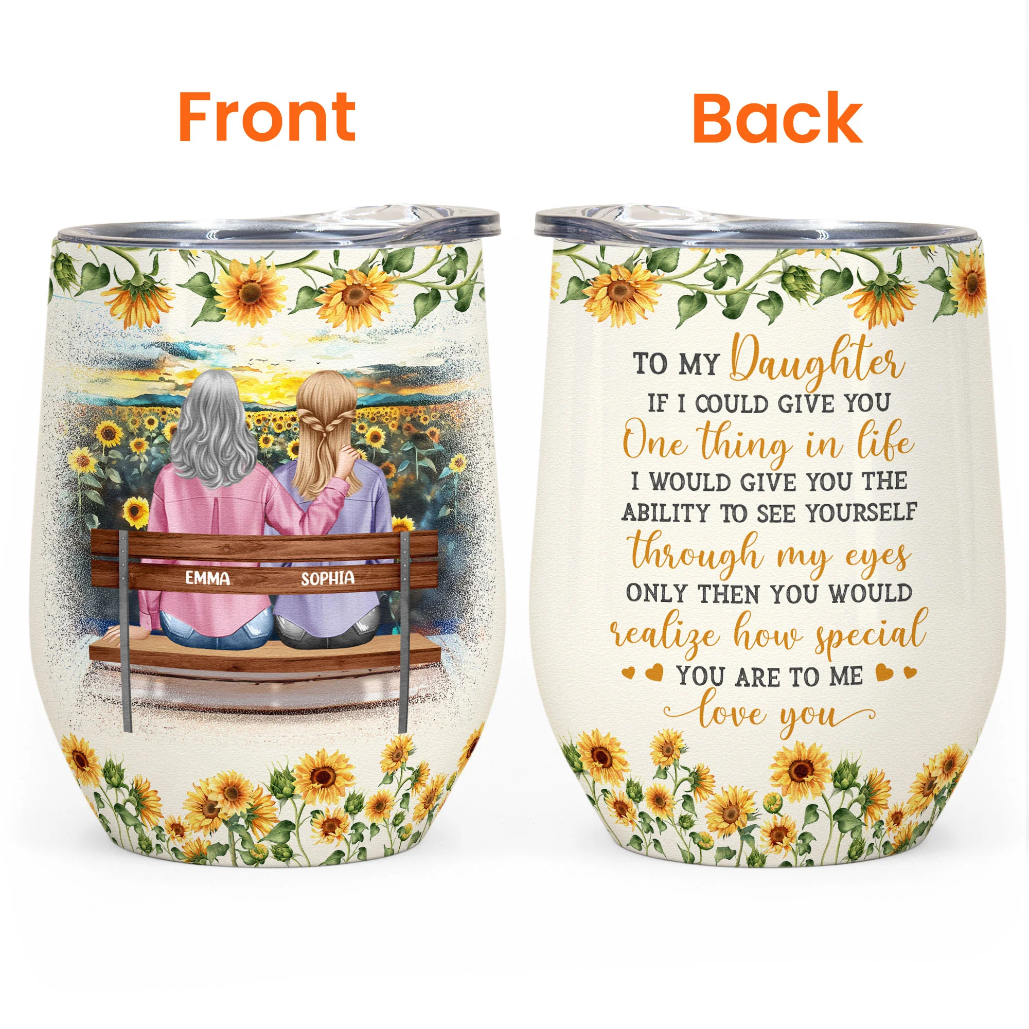 To My Daughter How Special You Are To Me - Personalized Wine Tumbler - Image 4