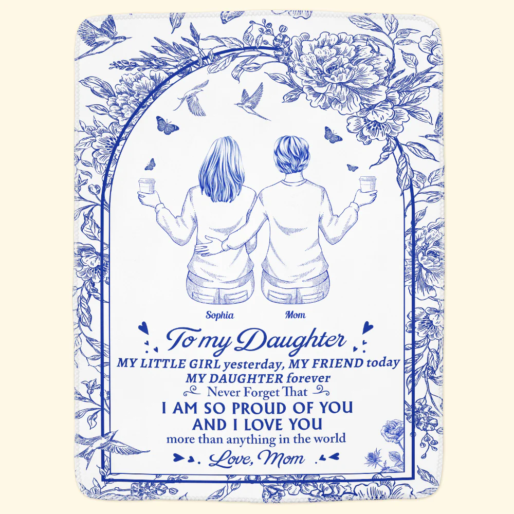 To My Daughter I Am So Proud Of You & I Love You - Personalized Blanket - Image 2