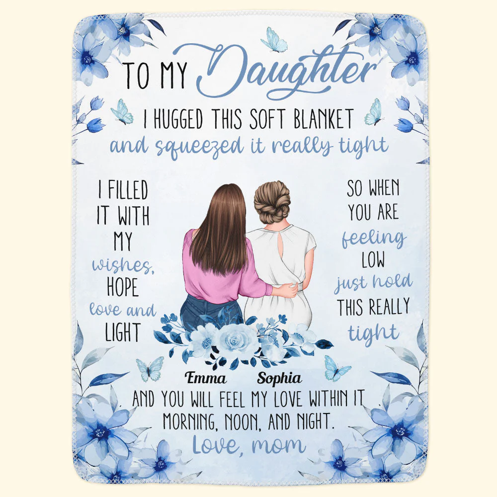 To My Daughter I Hugged This Soft Blanket - Personalized Blanket - Image 3