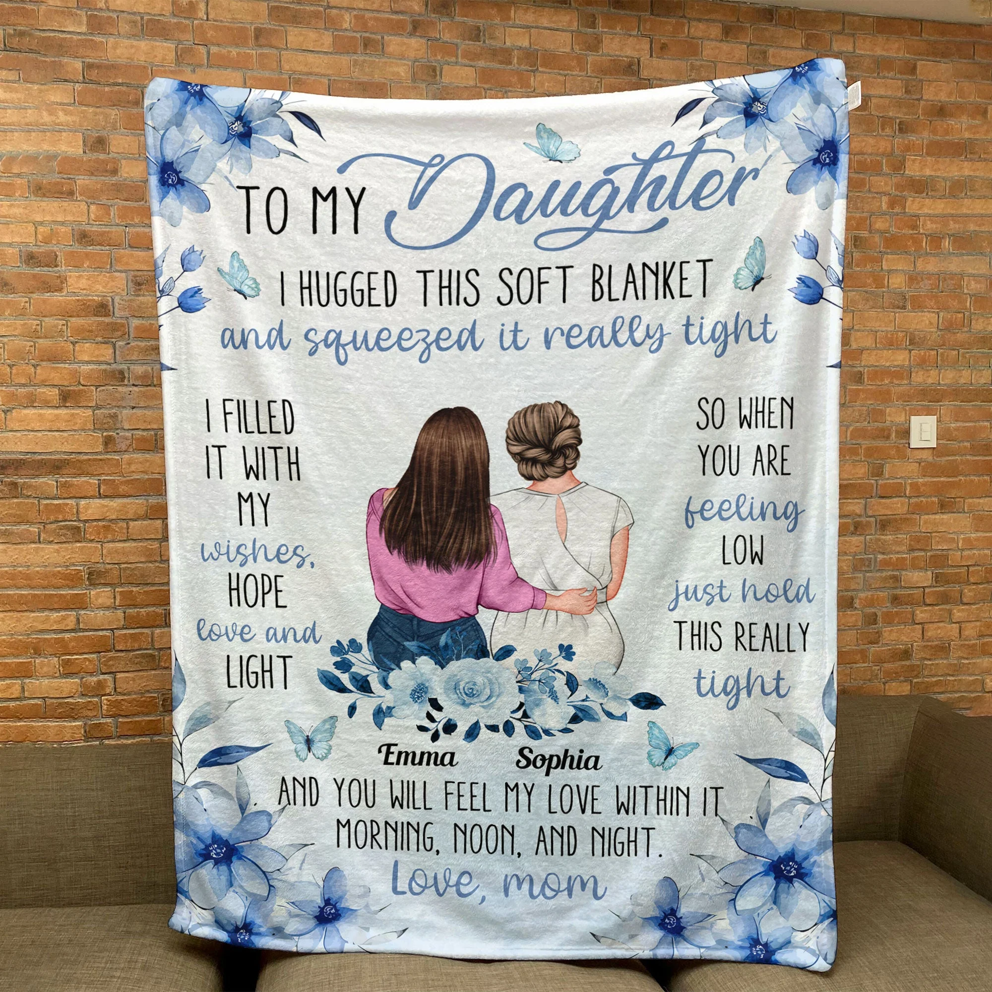 To My Daughter I Hugged This Soft Blanket - Personalized Blanket - Image 7