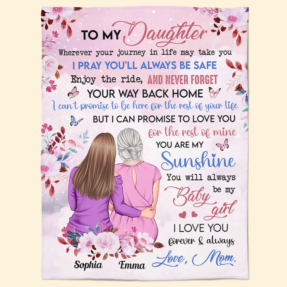 To My Daughter I Love You Forever And Always - Personalized Blanket - Image 2
