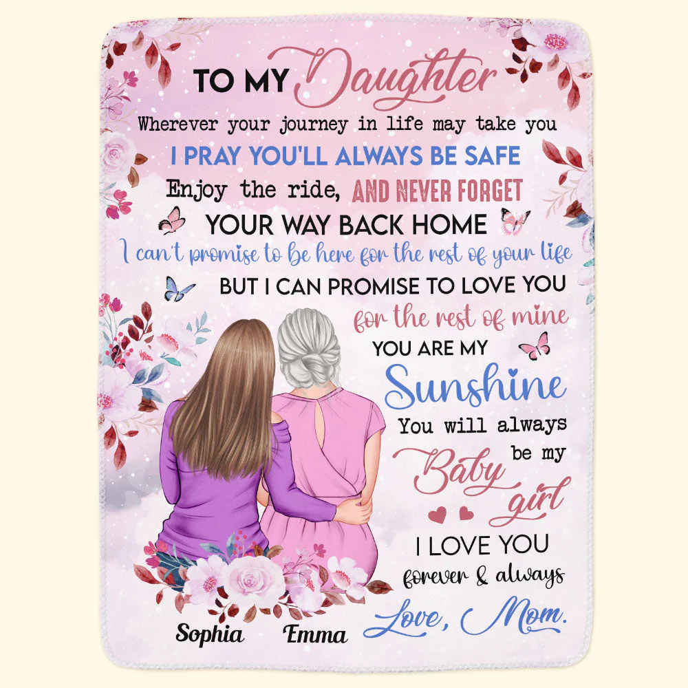 To My Daughter I Love You Forever And Always - Personalized Blanket - Image 5