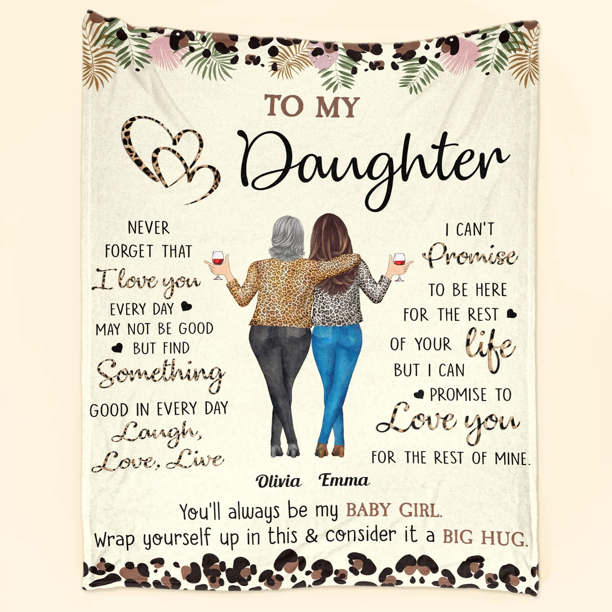 To My Daughter I Love You From Mom - Personalized Daughter Blanket - Image 2