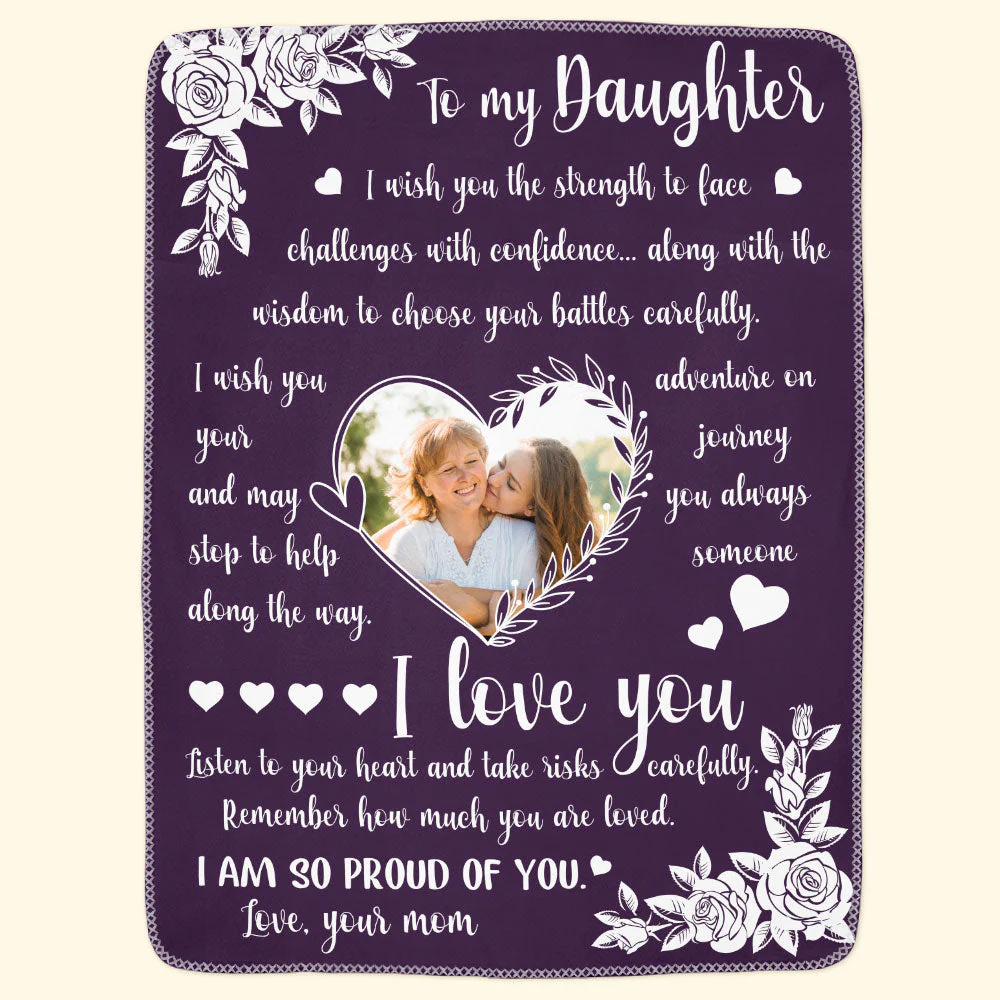 To My Daughter I Love You - Personalized Photo Blanket - Image 5