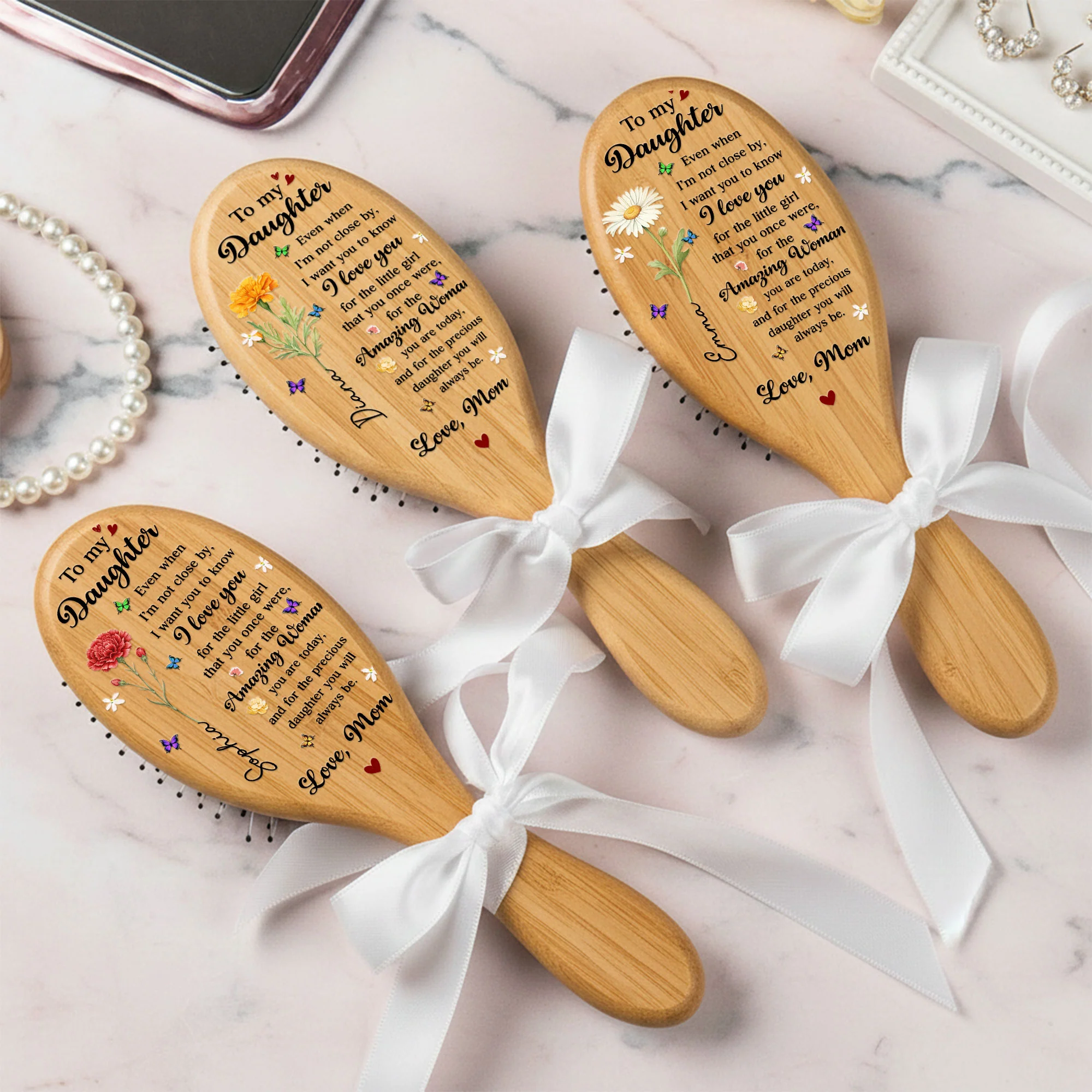 To My Daughter I Want You To Know I Love You - Personalized Hair Brush - Image 4