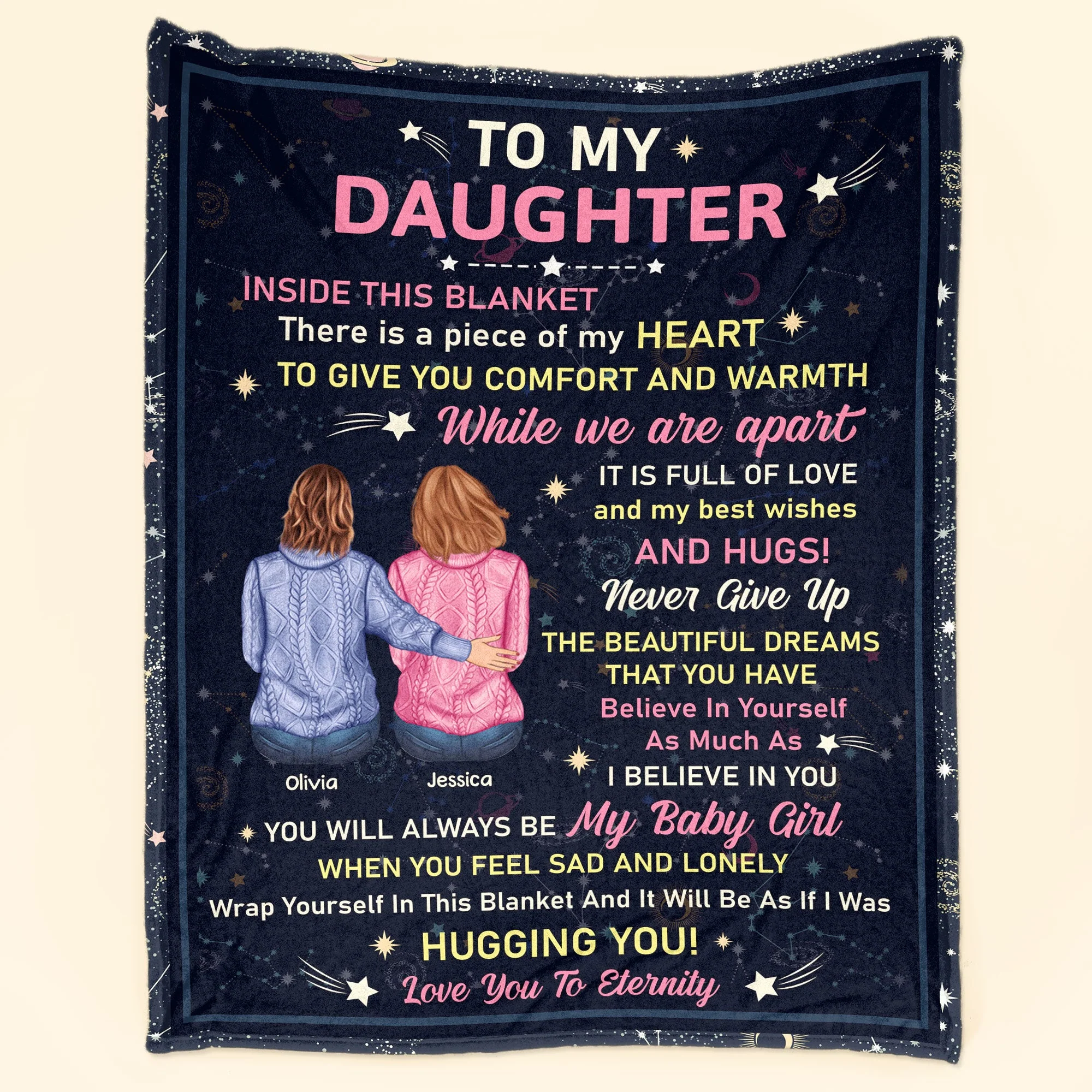To My Daughter Inside This Blanket Is My Heart - Personalized Blanket - Image 2