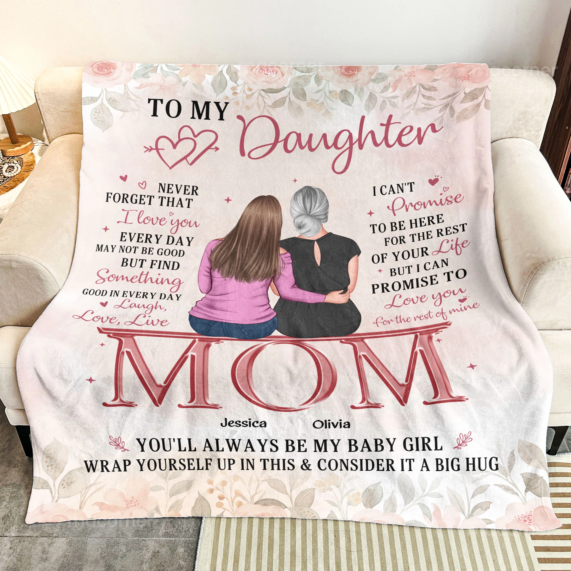 To My Daughter Never Forget I Love You Gift For Her - Personalized Blanket - Image 3