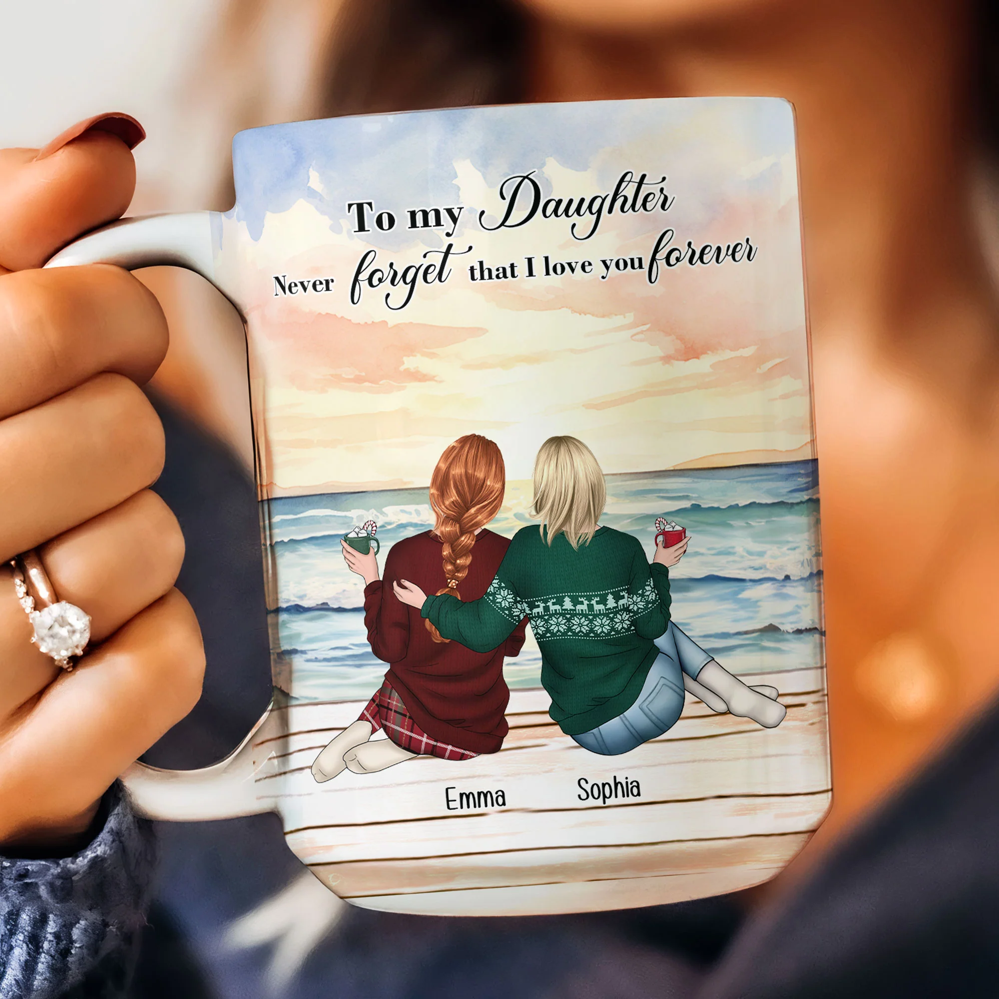 To My Daughter Never Forget That I Love You Forever - Personalized Mug - Image 4