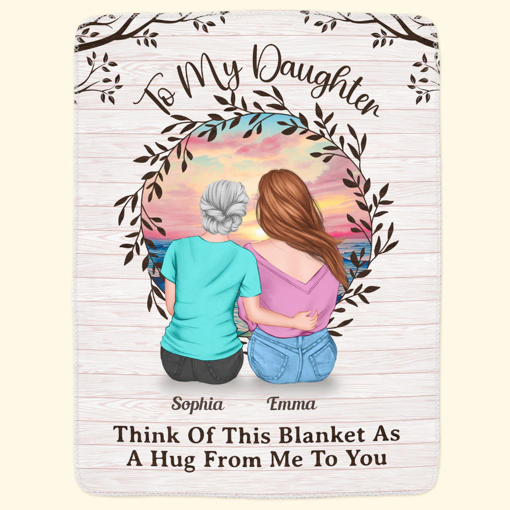 To My Daughter Think Of This Blanket As A Hug From Me To You - Personalized Blanket - Image 4