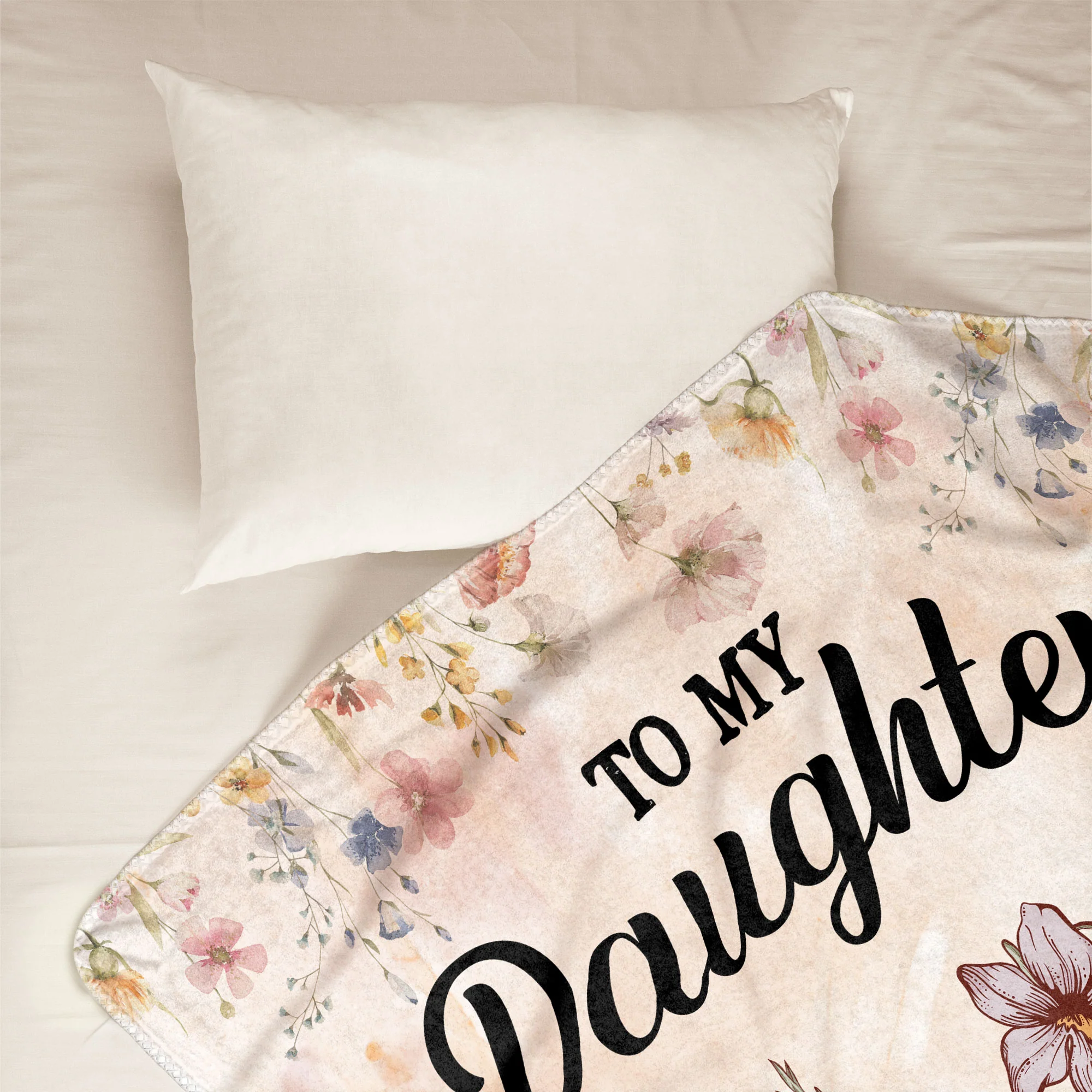 To My Daughter Think This As A Big Hug From Mom - Custom Birth Flower - Personalized Blanket - Image 8