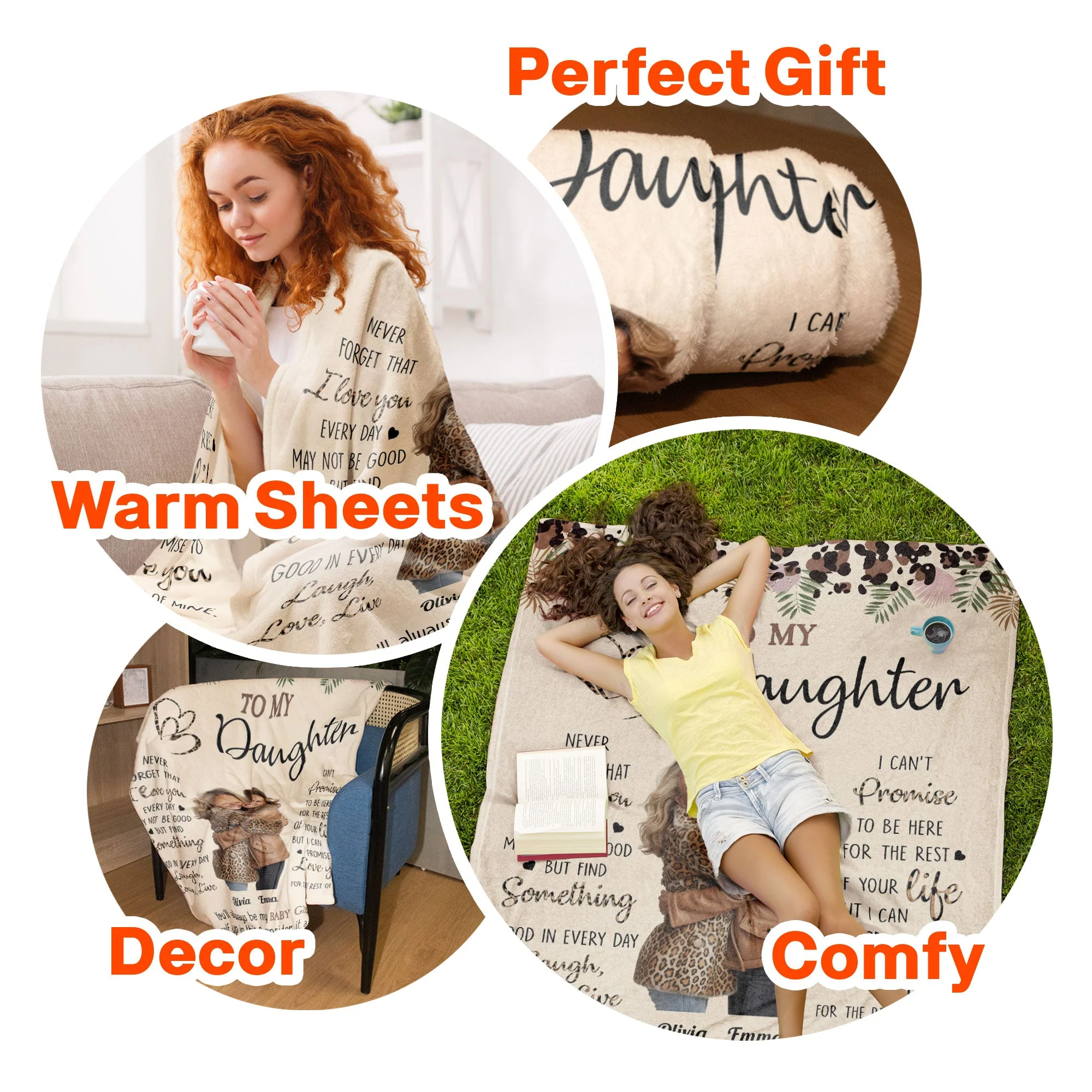 To My Daughter You'll Always Be My Baby Girl - Personalized Photo Blanket - Image 8