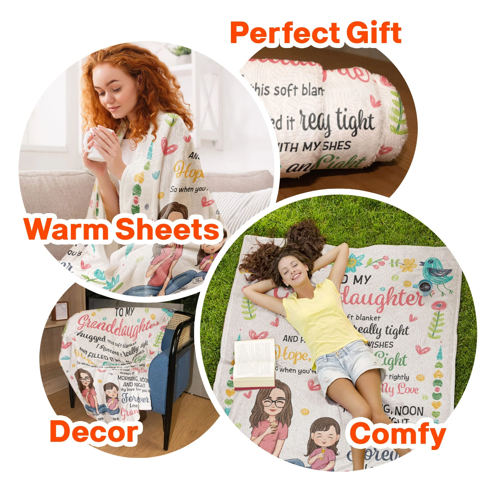To My Granddaughter Hugg This Soft Blanket From Grandma - Personalized Blanket - Image 7