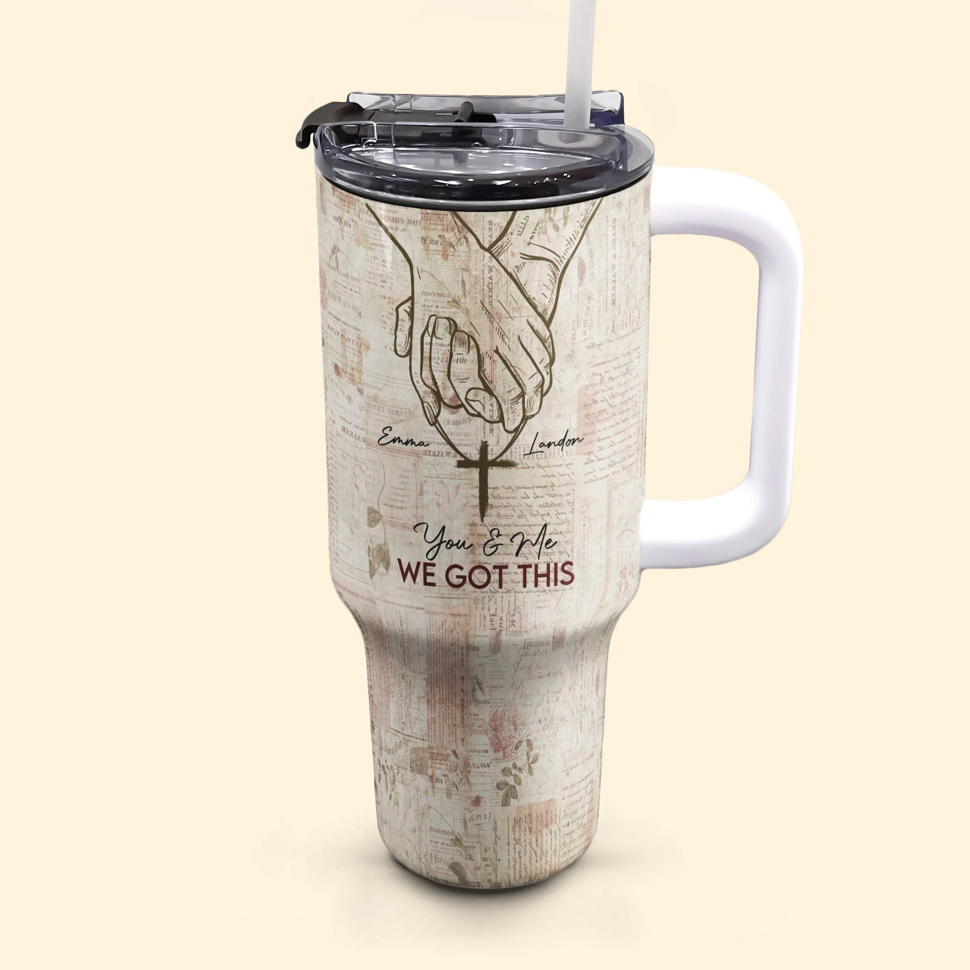 To My Love, You And Me We Got This - Personalized 40oz Tumbler With Straw - Image 5