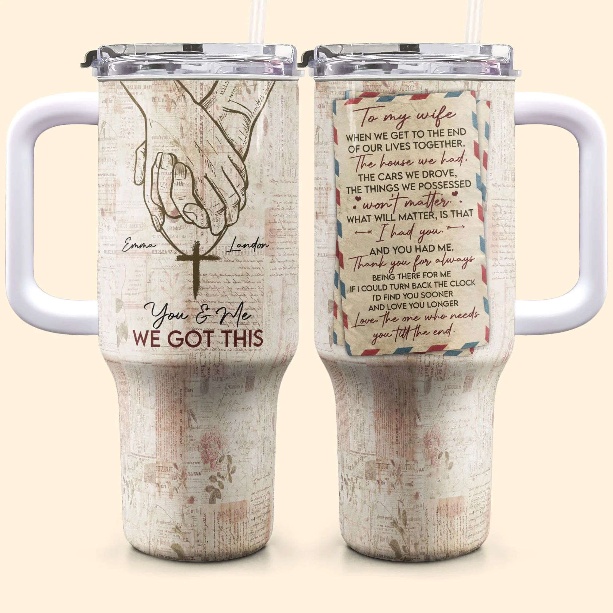 To My Love, You And Me We Got This - Personalized 40oz Tumbler With Straw - Image 6
