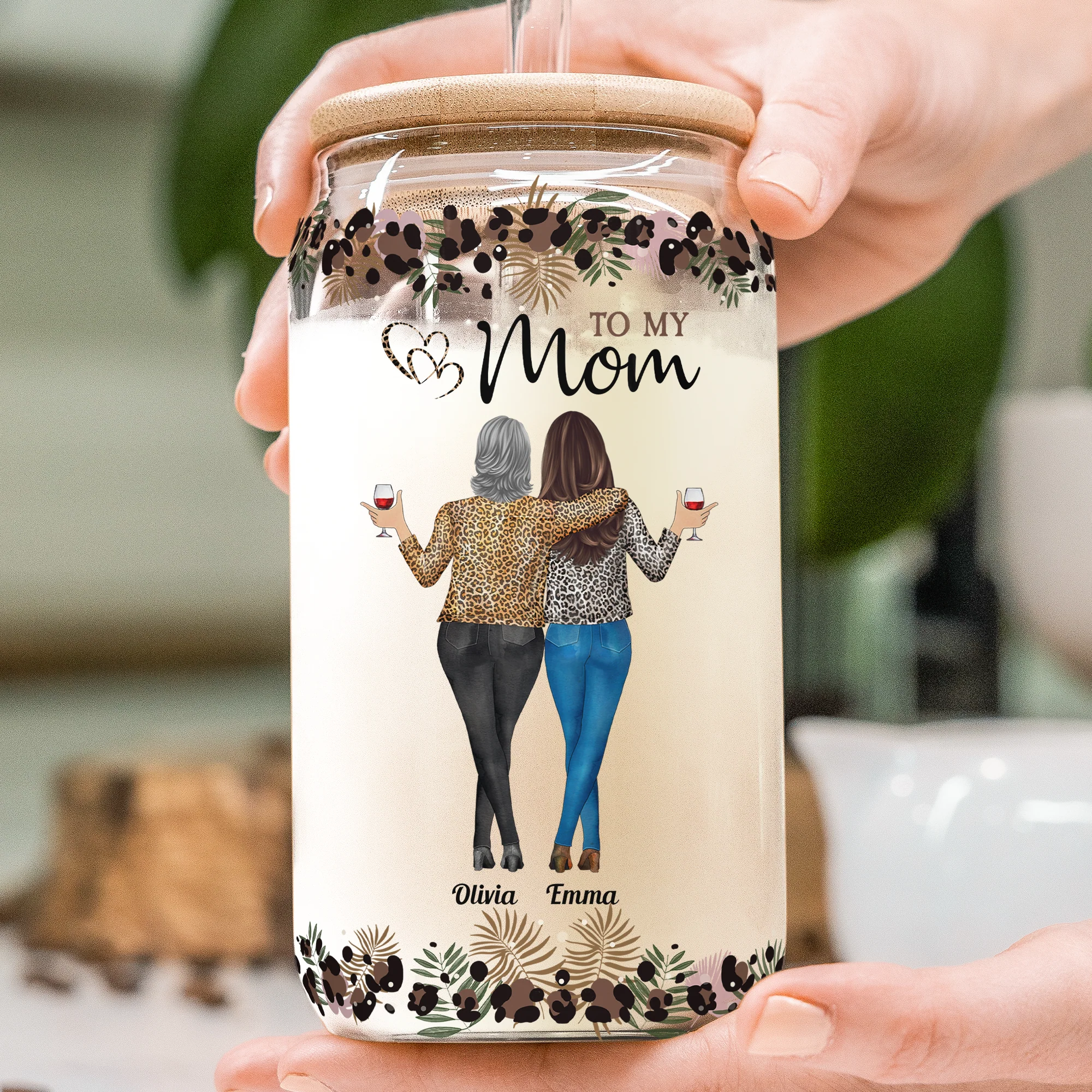 To My Mom I Love You For All The Times You Picked Me Up - Personalized Clear Glass Cup - Image 3