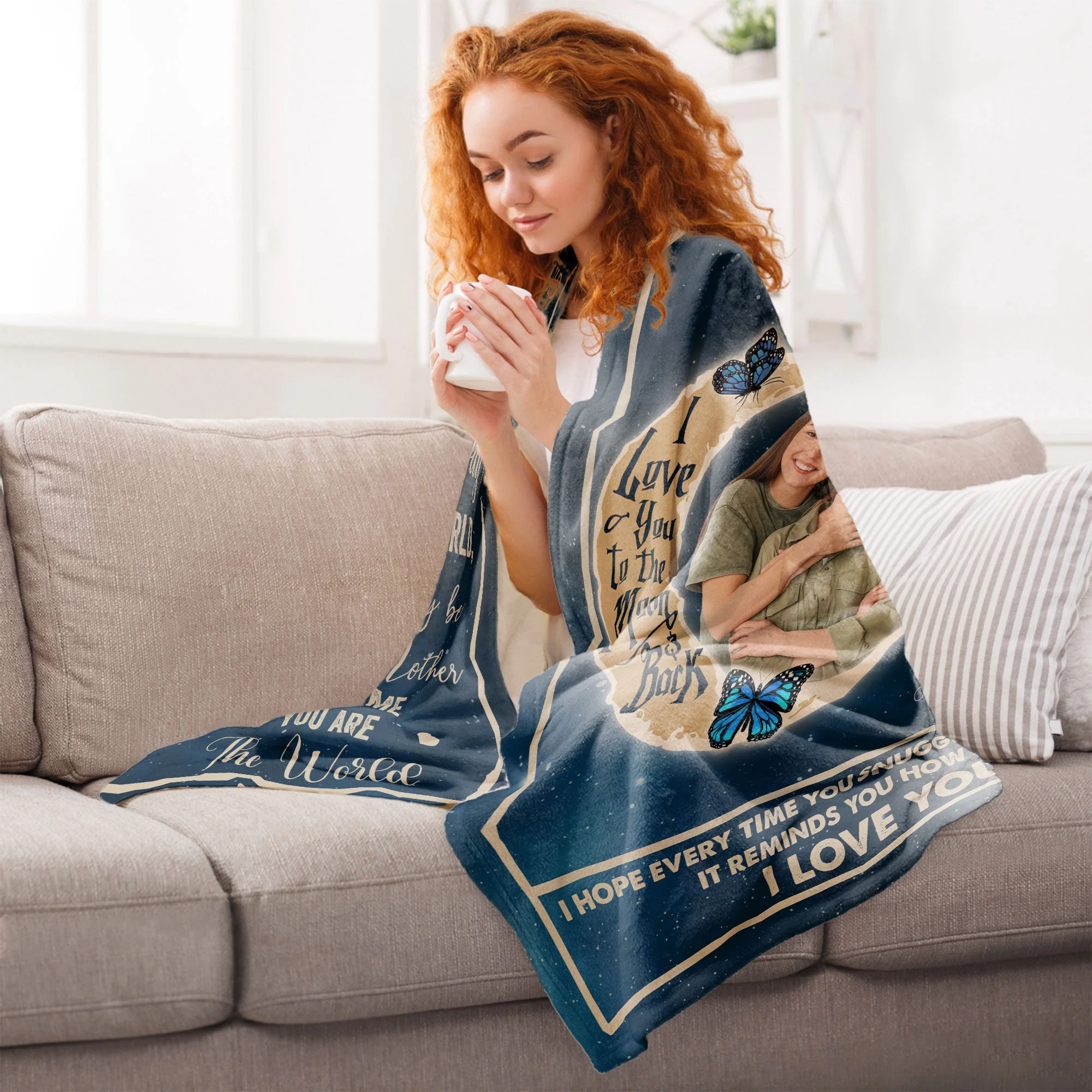 To My Mom You Are The World - Personalized Photo Blanket - Image 7