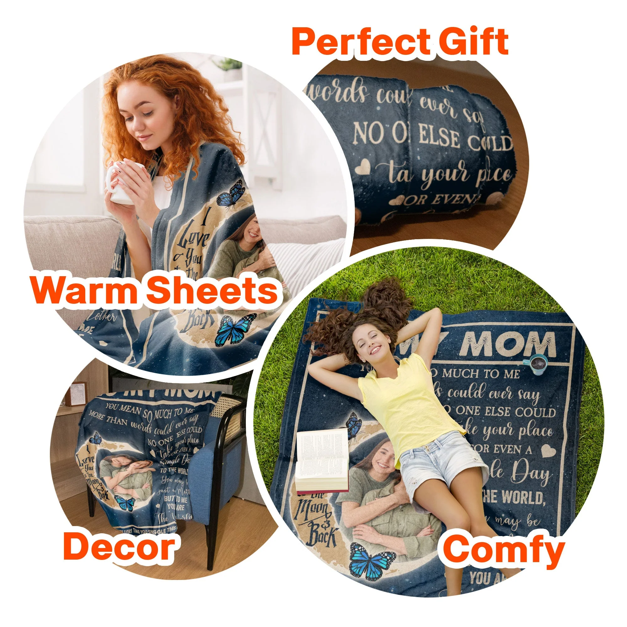 To My Mom You Are The World - Personalized Photo Blanket - Image 8
