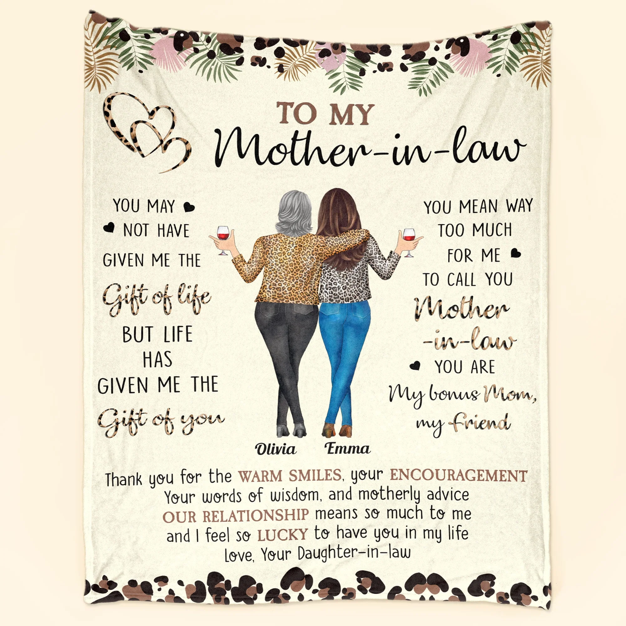 To My Mother-In-Law Life Has Given Me The Gift Of You - Personalized Blanket - Image 2