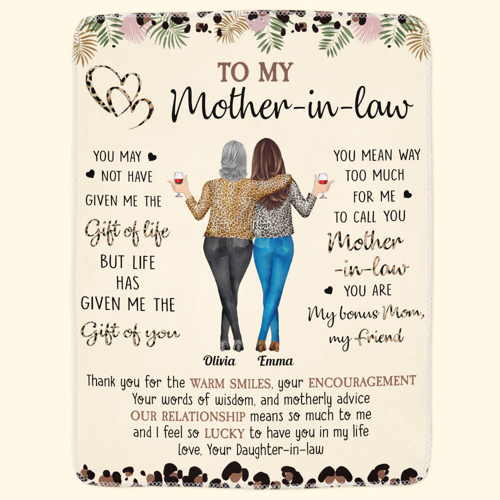 To My Mother-In-Law Life Has Given Me The Gift Of You - Personalized Blanket - Image 4