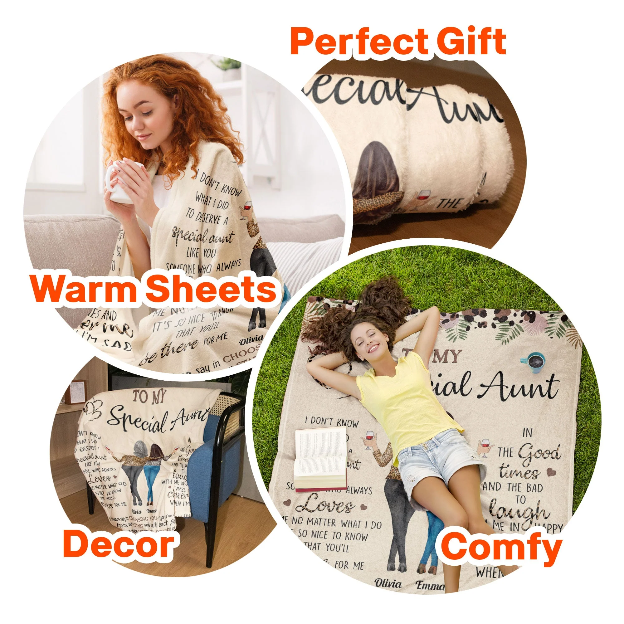 To My Special Aunt You'll Be There For Me - Personalized Blanket - Image 7