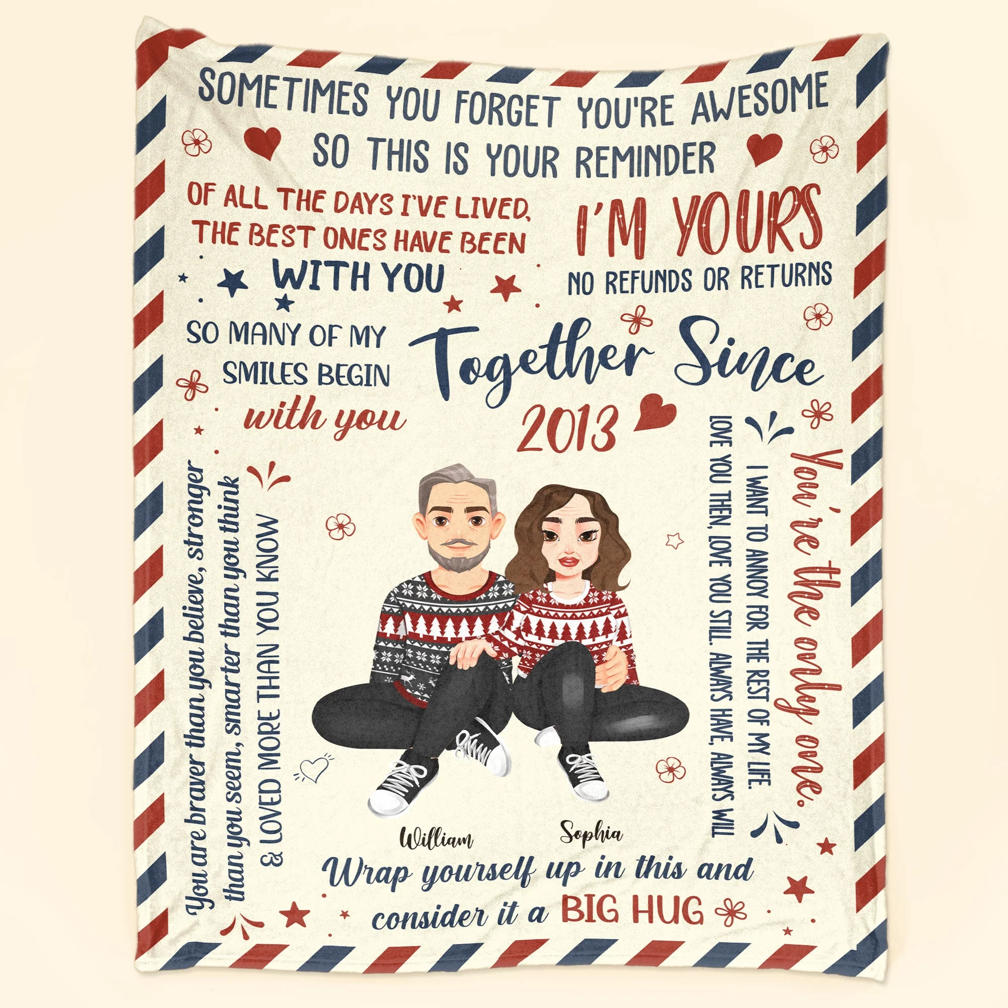 To My Wife Gift Christmas Blanket - Personalized Blanket