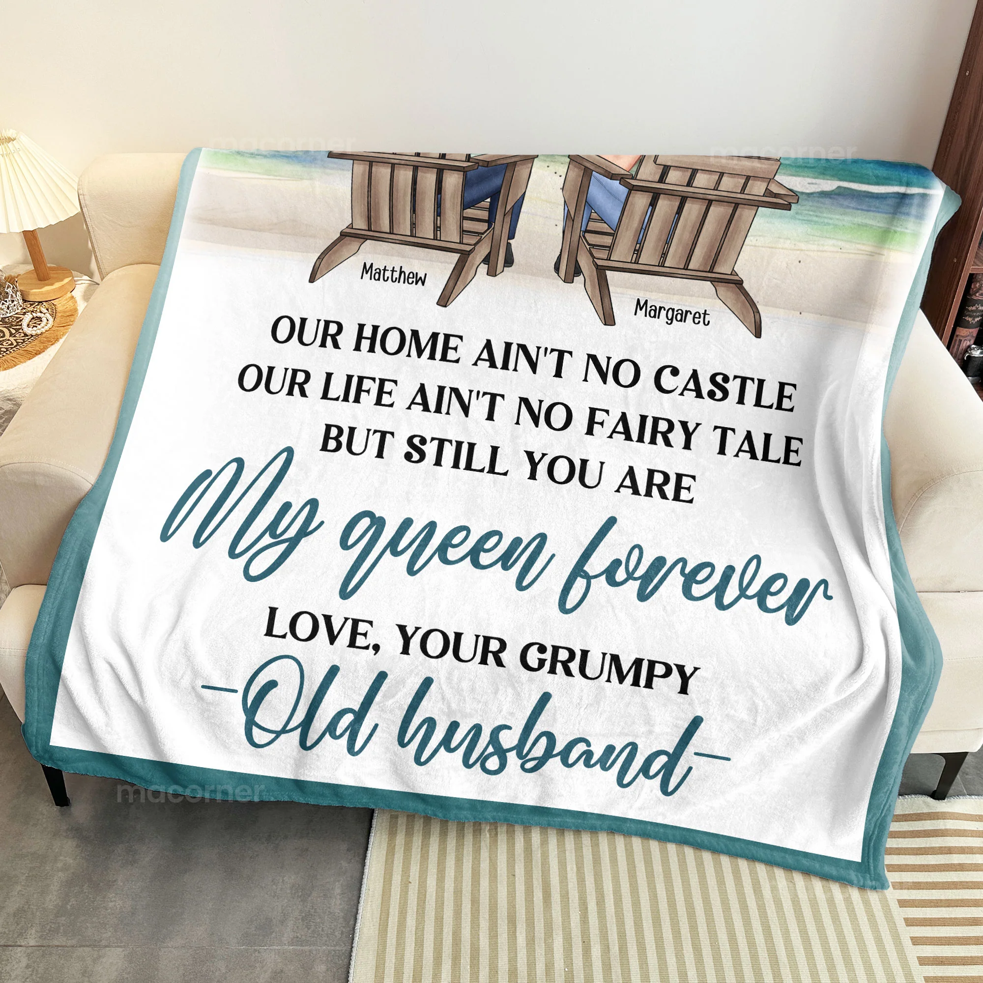 To My Wife Gifts Our Home Ain't No Castle - Personalized Blanket - Image 4