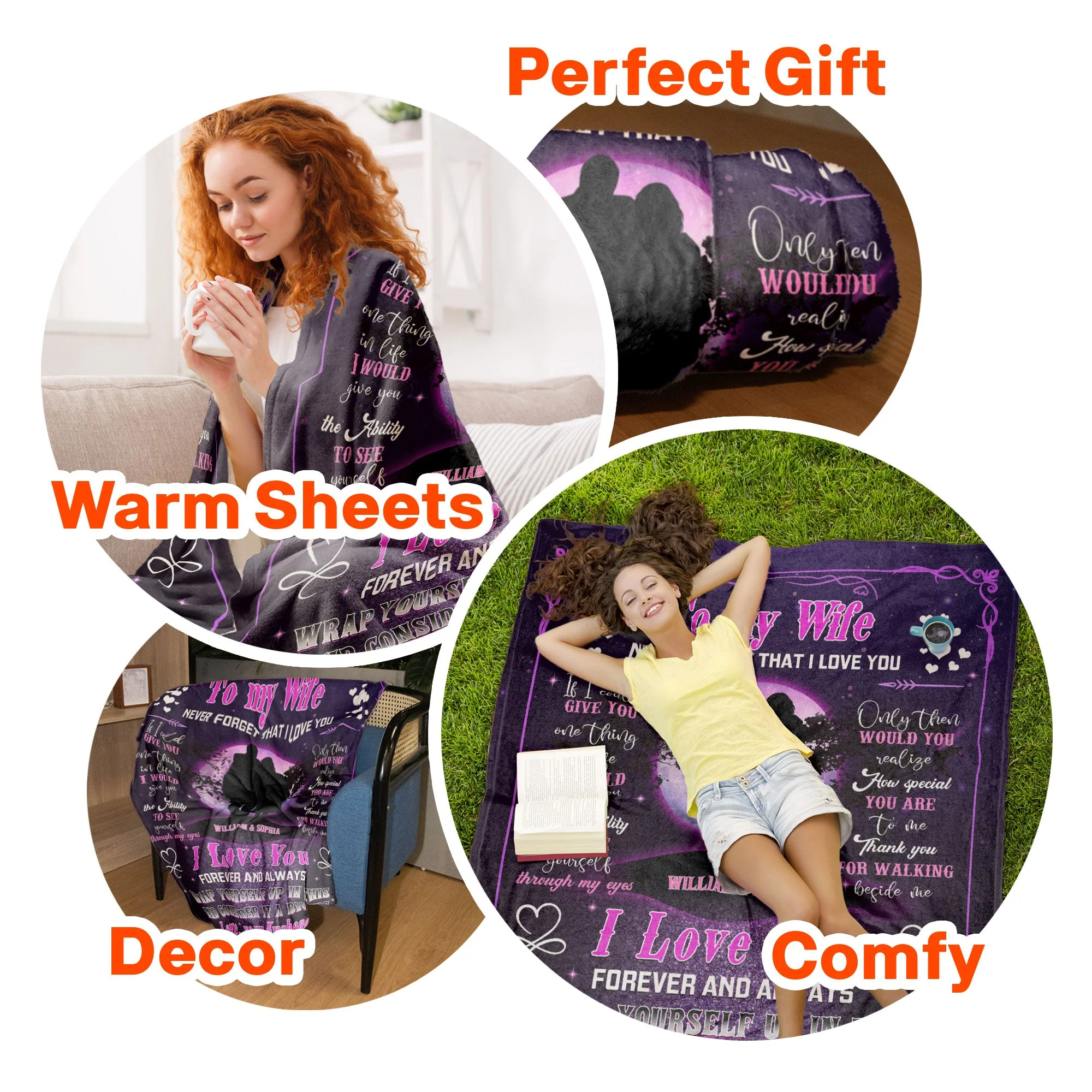 To My Wife Never Forget That I Love You Forever & Always - Personalized Blanket - Image 8