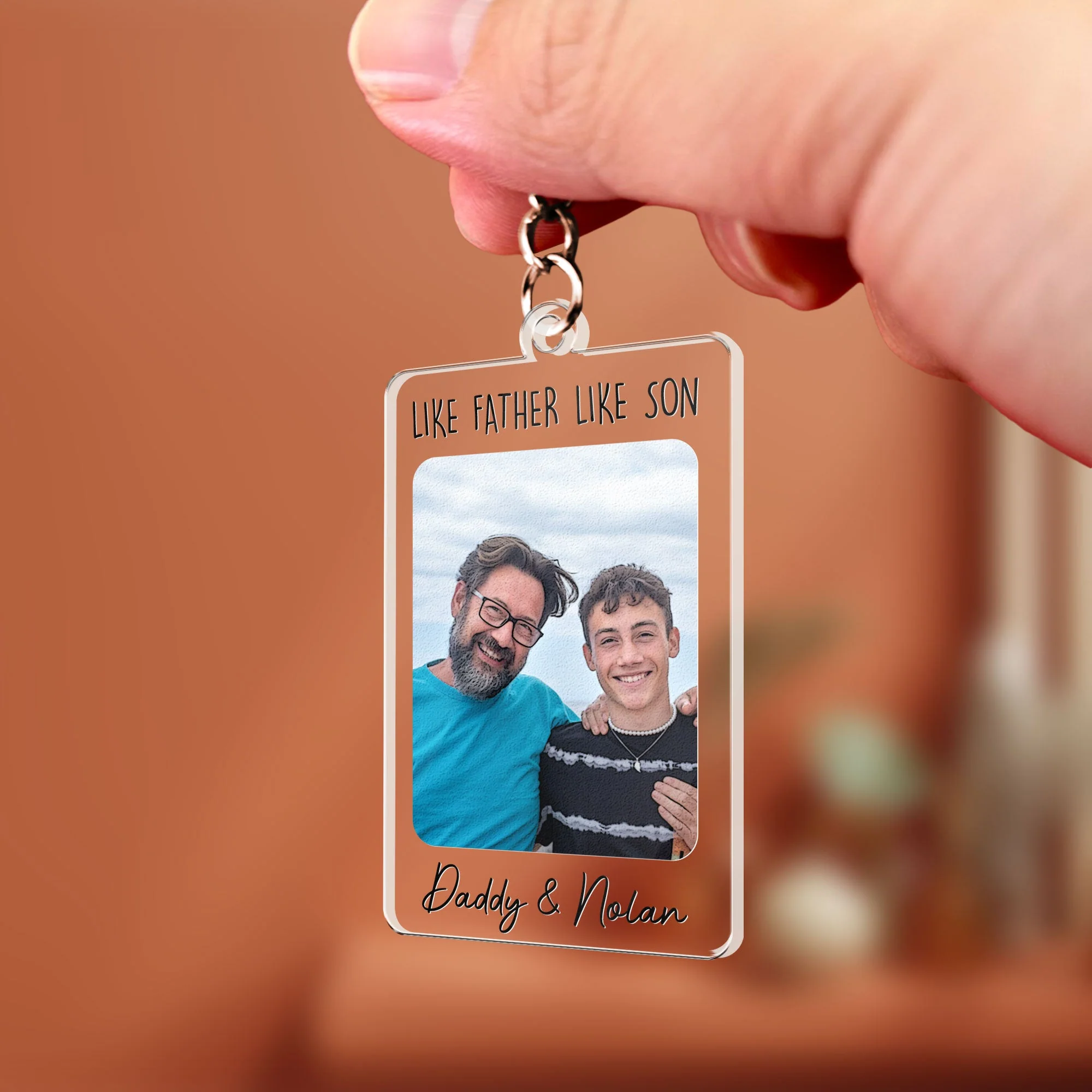 To The Best Dad In The World - Personalized Acrylic Photo Keychain - Image 2