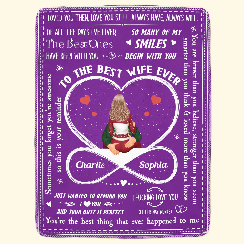 To The Best Wife Ever - Personalized Blanket - Image 4