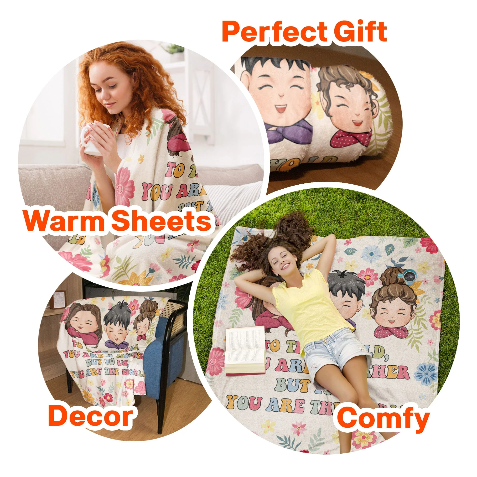 To The World You Are A Mother But To Us You Are The World - Personalized Blanket - Image 6