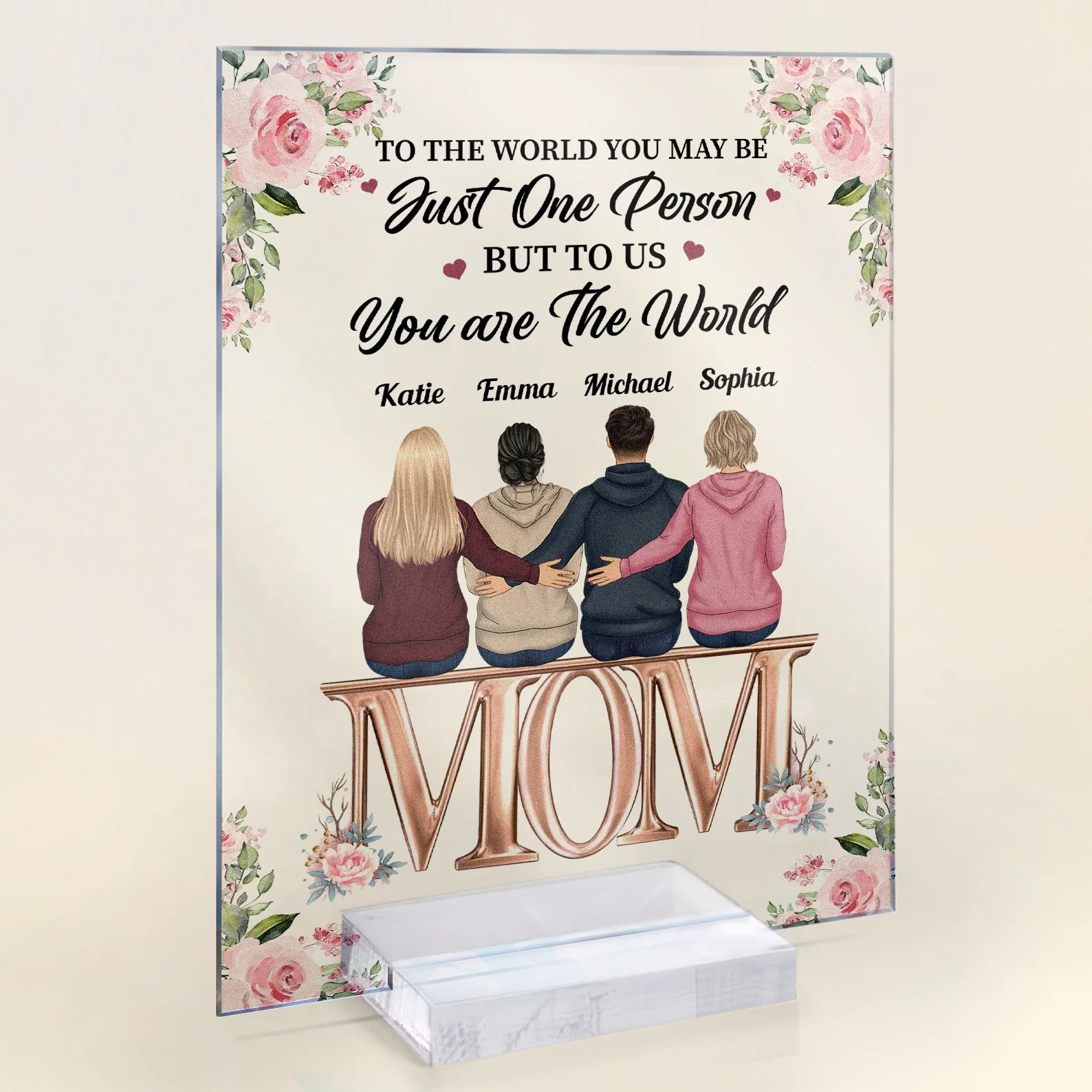 To Us You Are The World - Personalized Acrylic Plaque - Image 2