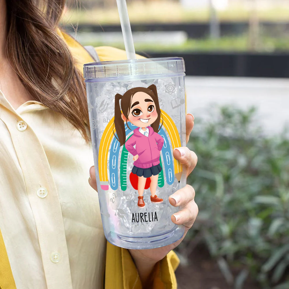 Today I Will - Personalized Acrylic Tumbler With Straw - Image 4