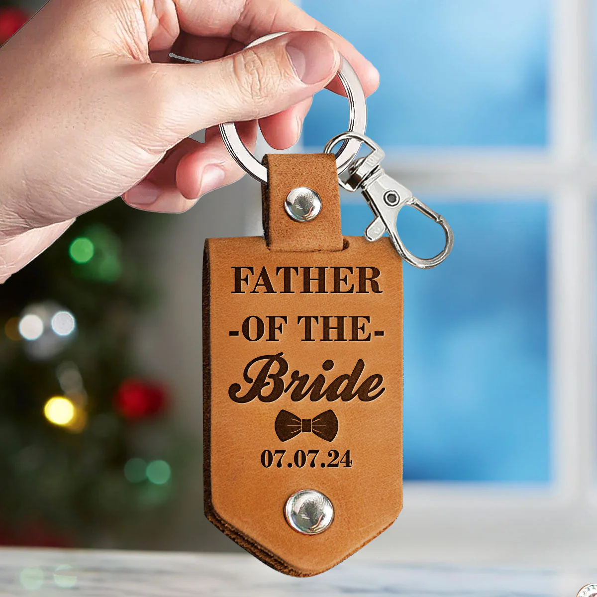 Today Is A Bride Forever Your Little Girl - Personalized Leather Photo Keychain - Image 4